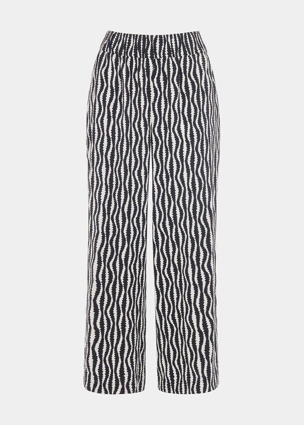 Whistles Optical Rope Cropped Pants Black / White | US-93871DEZV