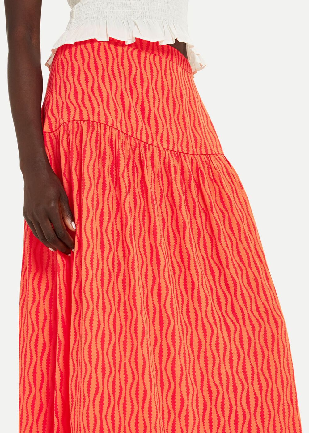 Whistles Optical Rope Tiered Skirts Red / Multicolor | US-59348GENU