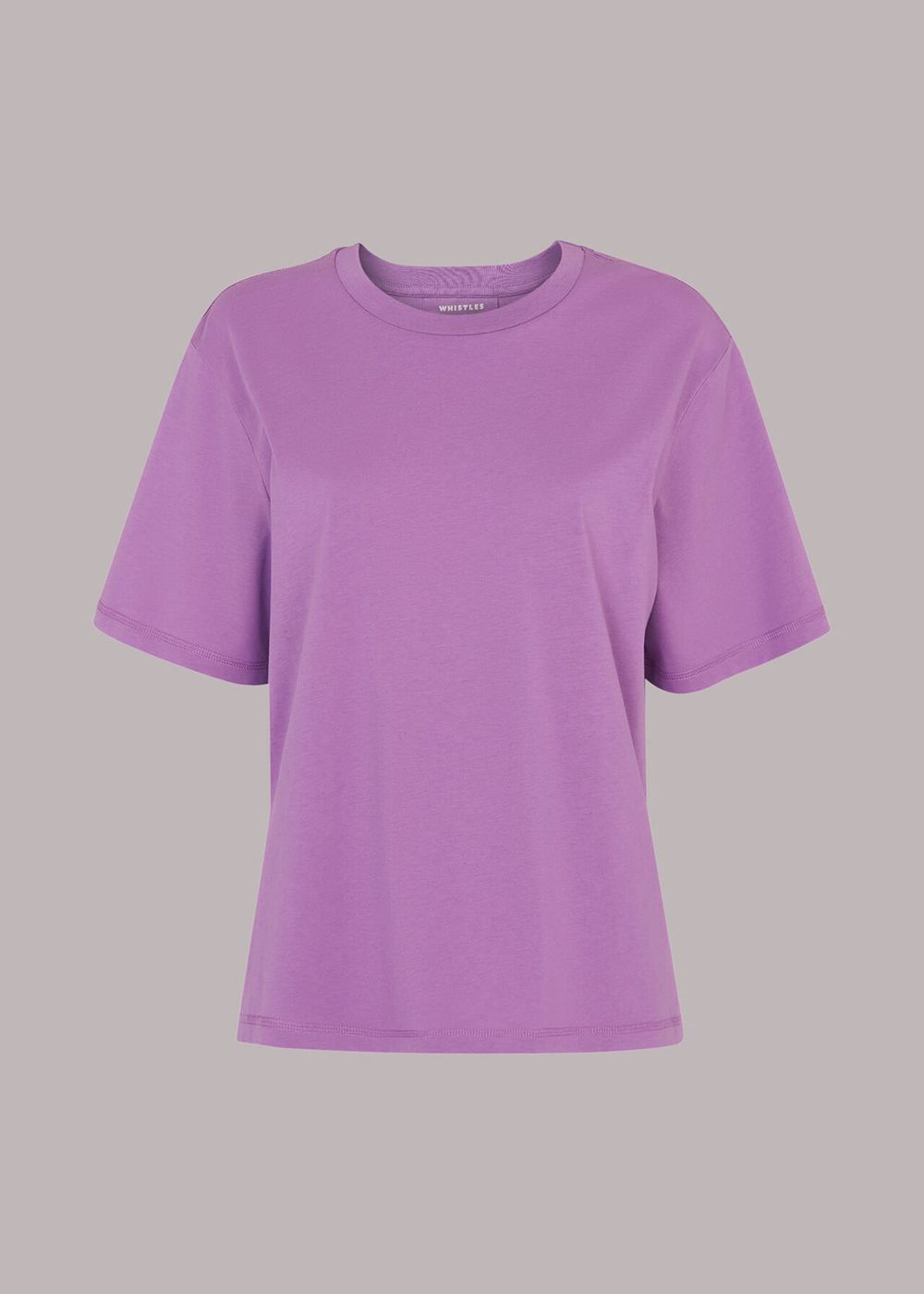 Whistles Organic Boyfriend Relaxed T-Shirt Purple | US-87415XYQC