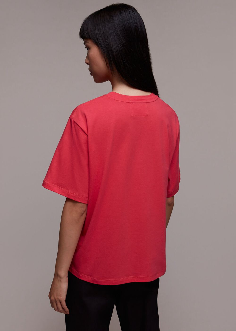 Whistles Organic Boyfriend Relaxed T-Shirt Pink | US-64013DKOH