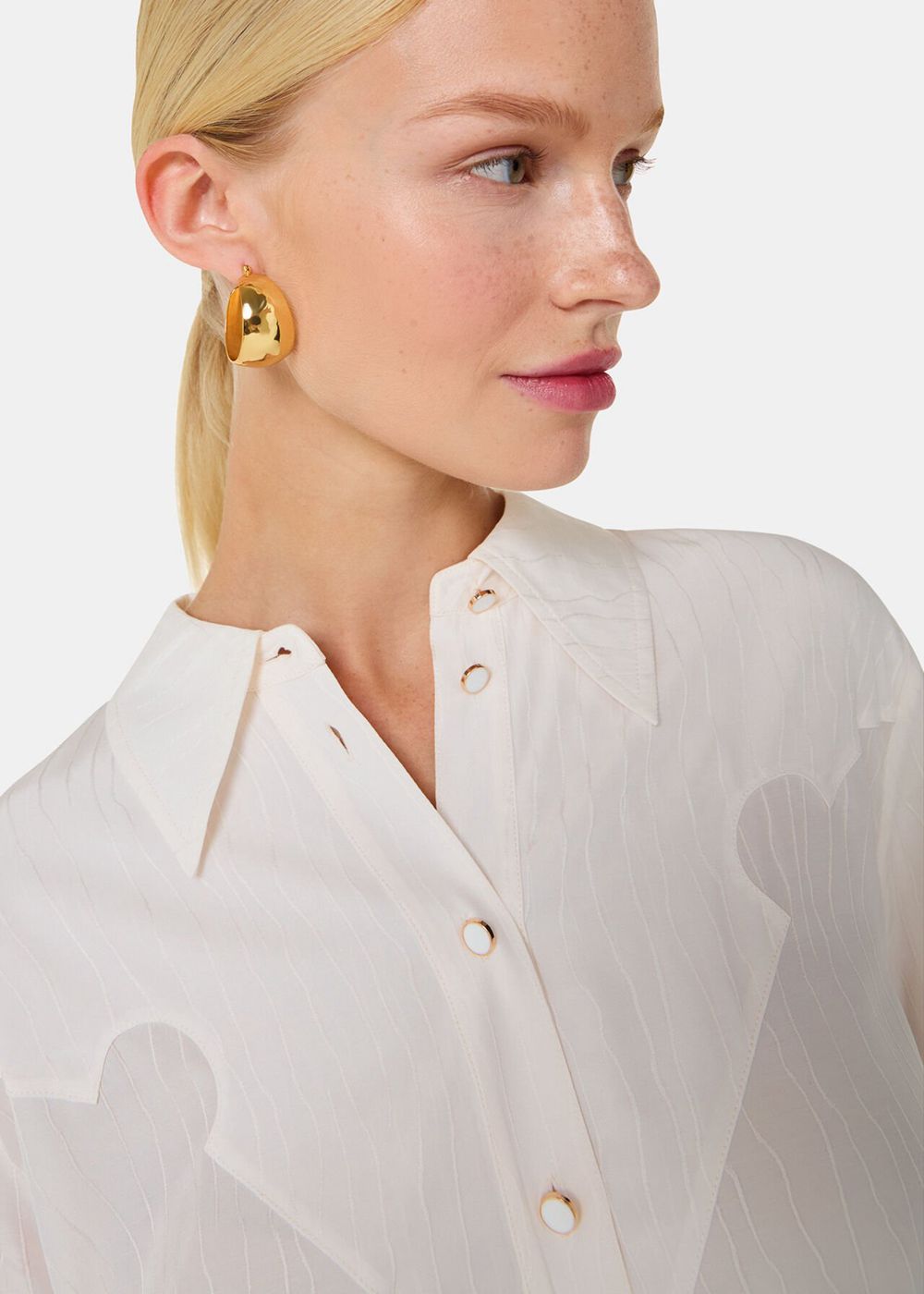 Whistles Orla Western Detail Shirts White | US-70932NXZI