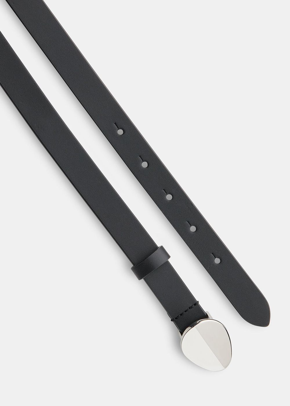 Whistles Oval Buckle Belt Black | US-27951EBHC