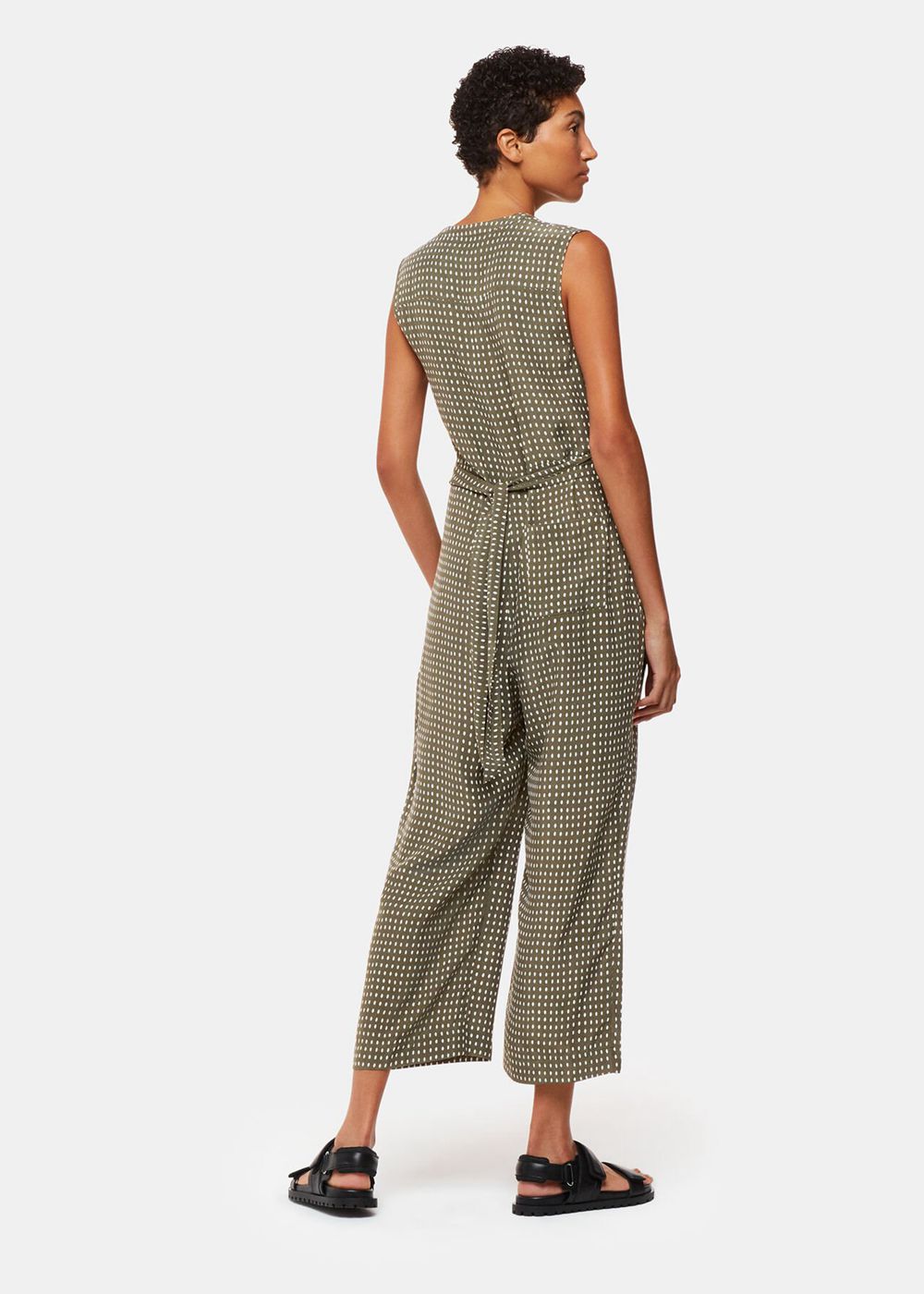 Whistles Oval Spot Josie Jumpsuit Khaki / Multicolor | US-06987KNFJ