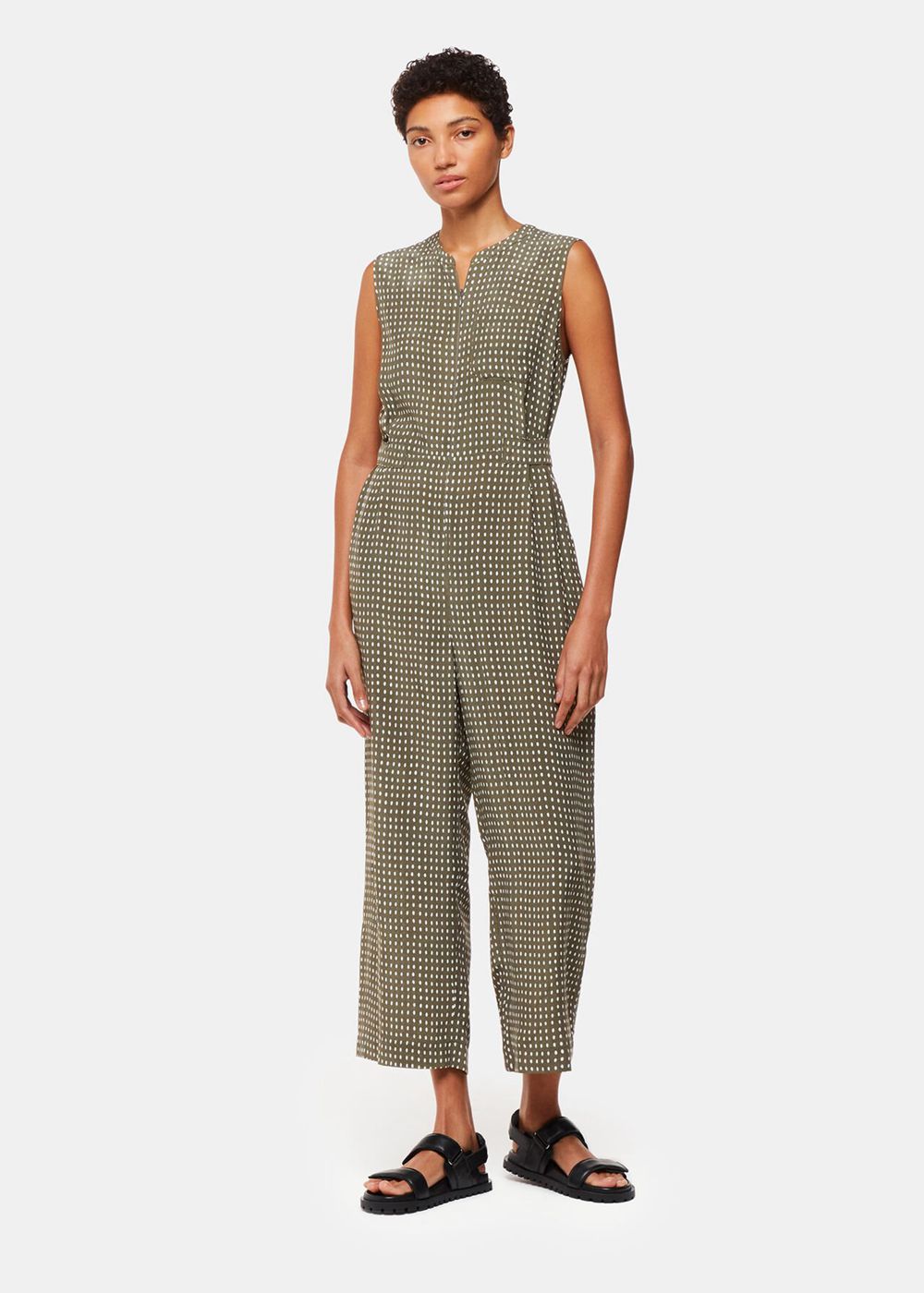 Whistles Oval Spot Josie Jumpsuit Khaki / Multicolor | US-06987KNFJ