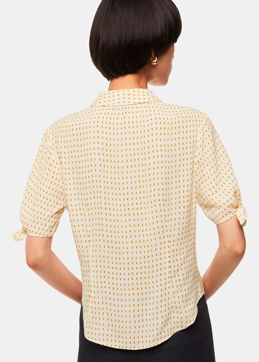 Whistles Oval Spot Tie Sleeve Shirts White / Multicolor | US-91782HMIR