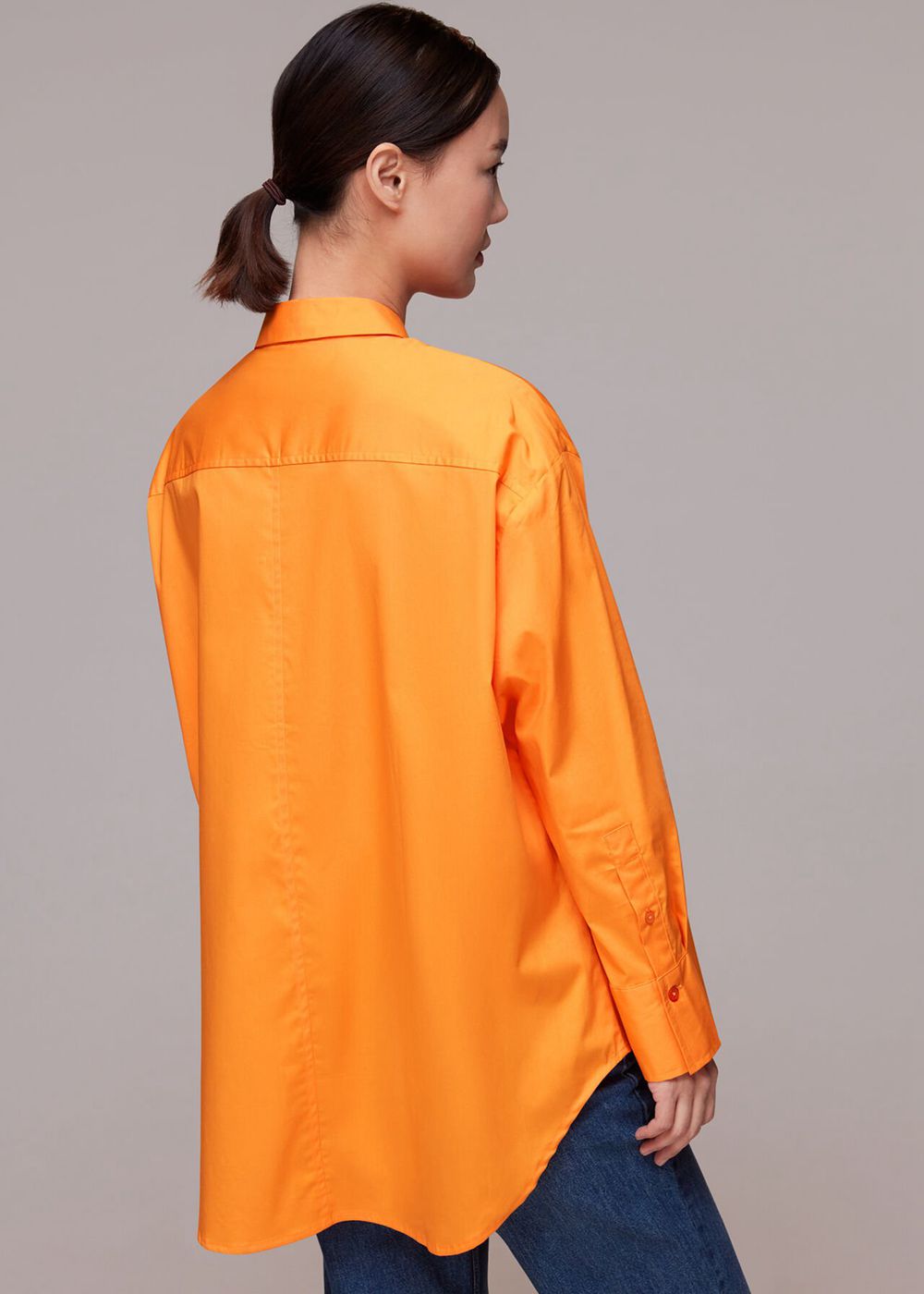 Whistles Oversized Button Up Shirts Orange | US-79130STKY