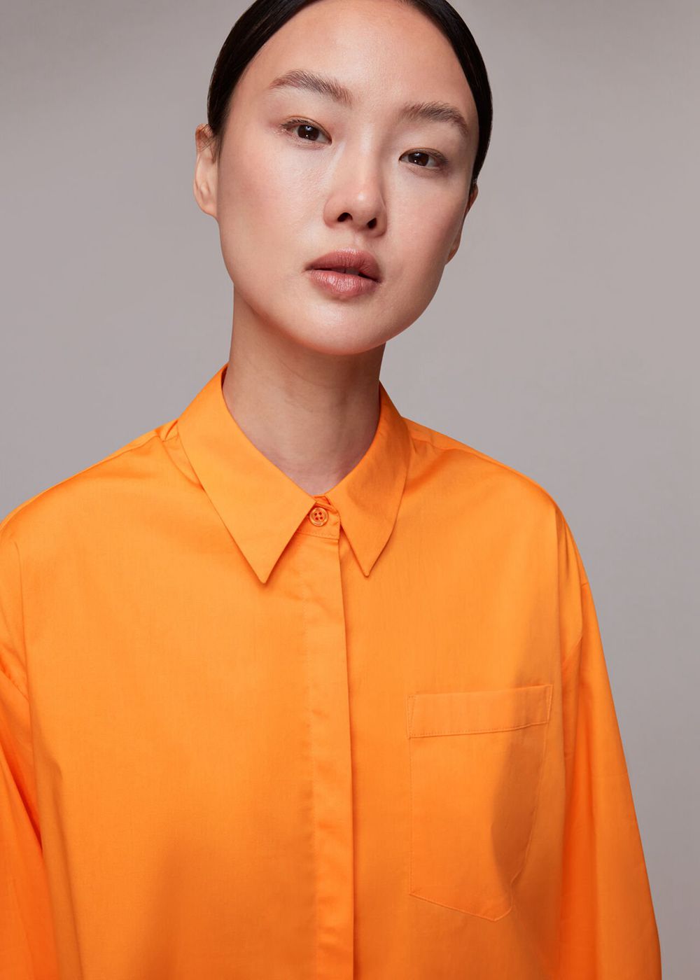 Whistles Oversized Button Up Shirts Orange | US-79130STKY