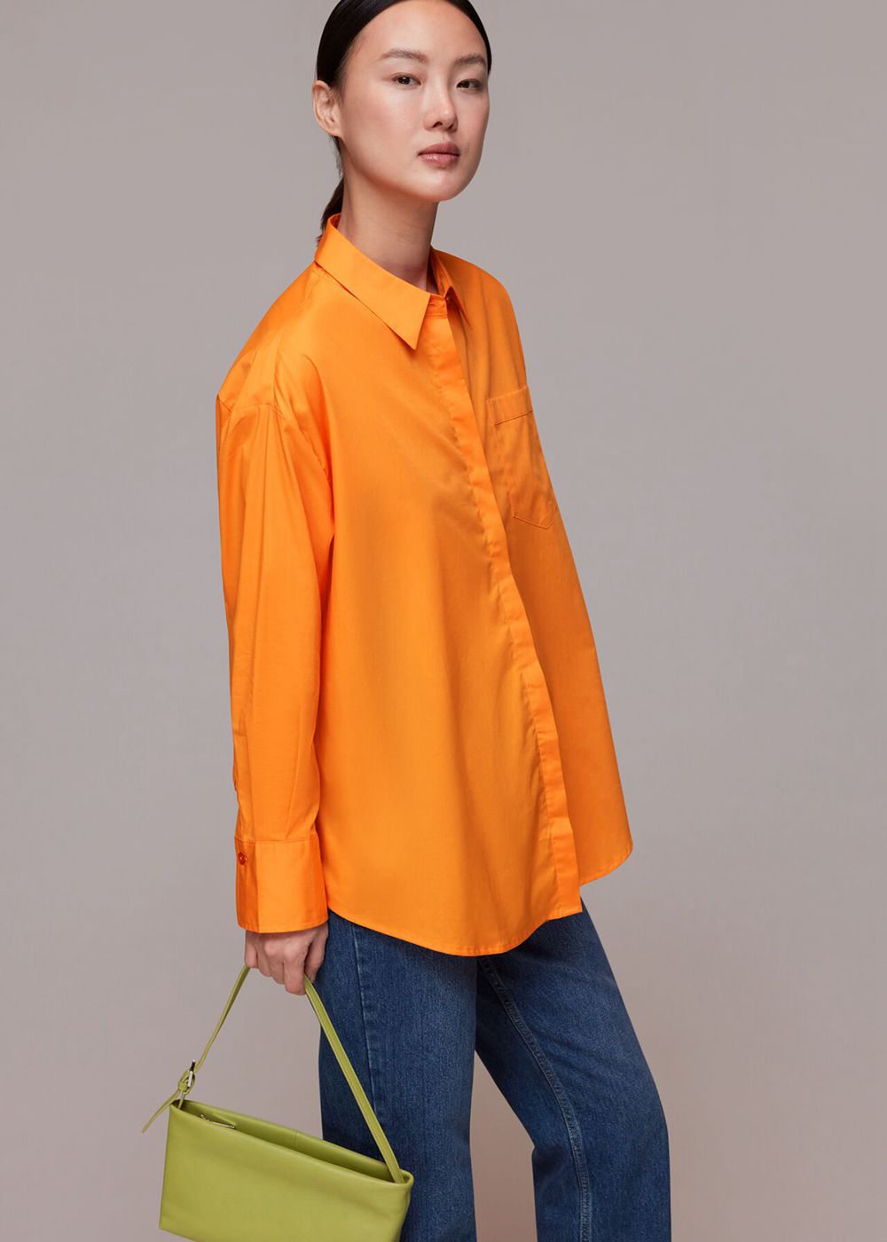 Whistles Oversized Button Up Shirts Orange | US-79130STKY