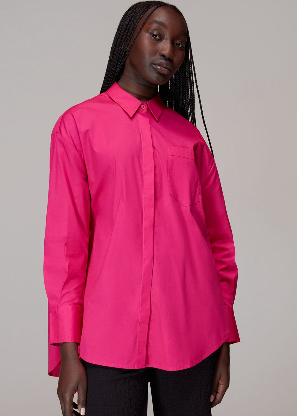 Whistles Oversized Button Up Shirts Pink | US-29573PTNW