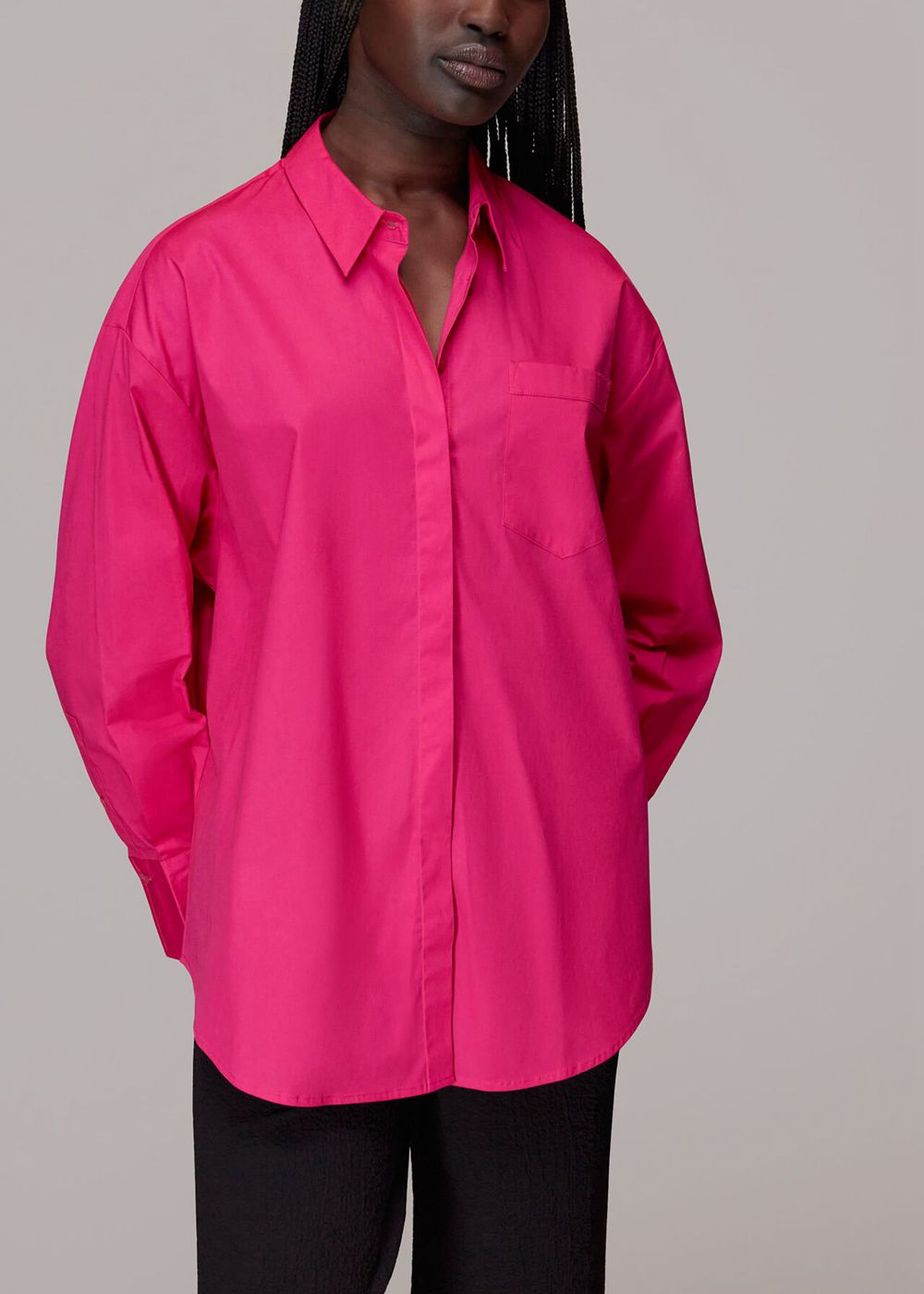 Whistles Oversized Button Up Shirts Pink | US-29573PTNW