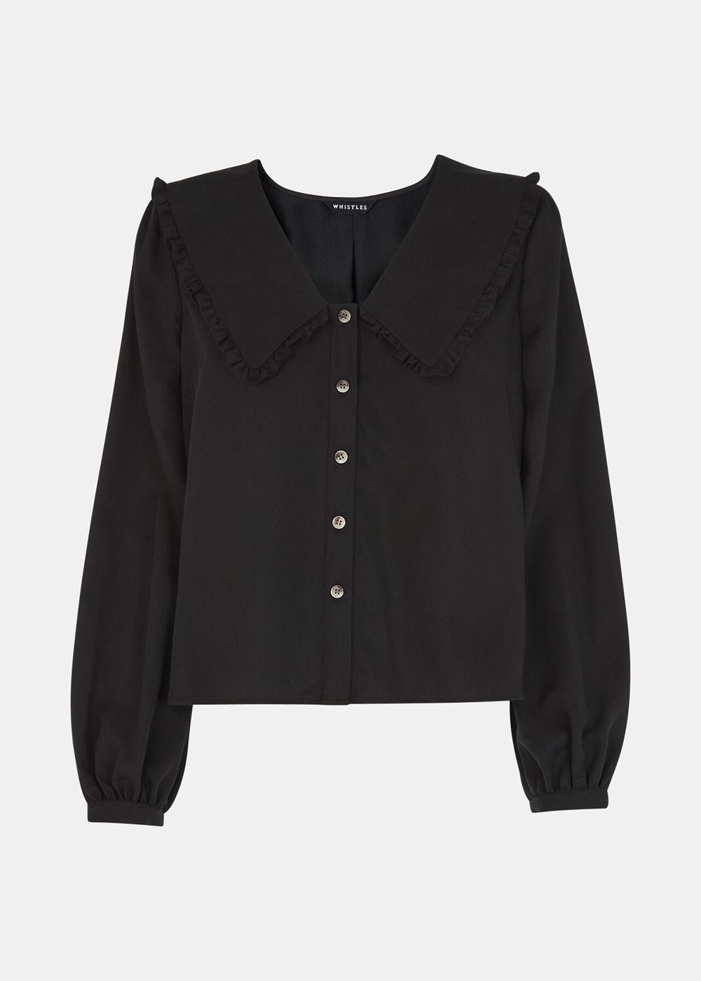 Whistles Oversized Collar Detail Top Black | US-75319CEBP