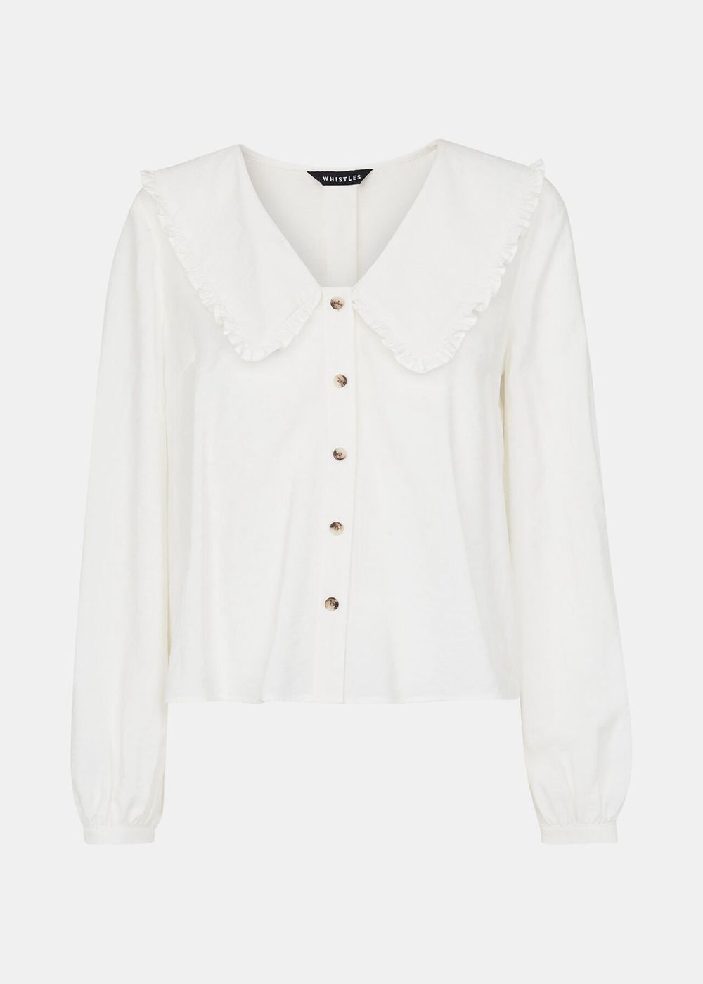 Whistles Oversized Collar Detail Top White | US-20398ZPOS