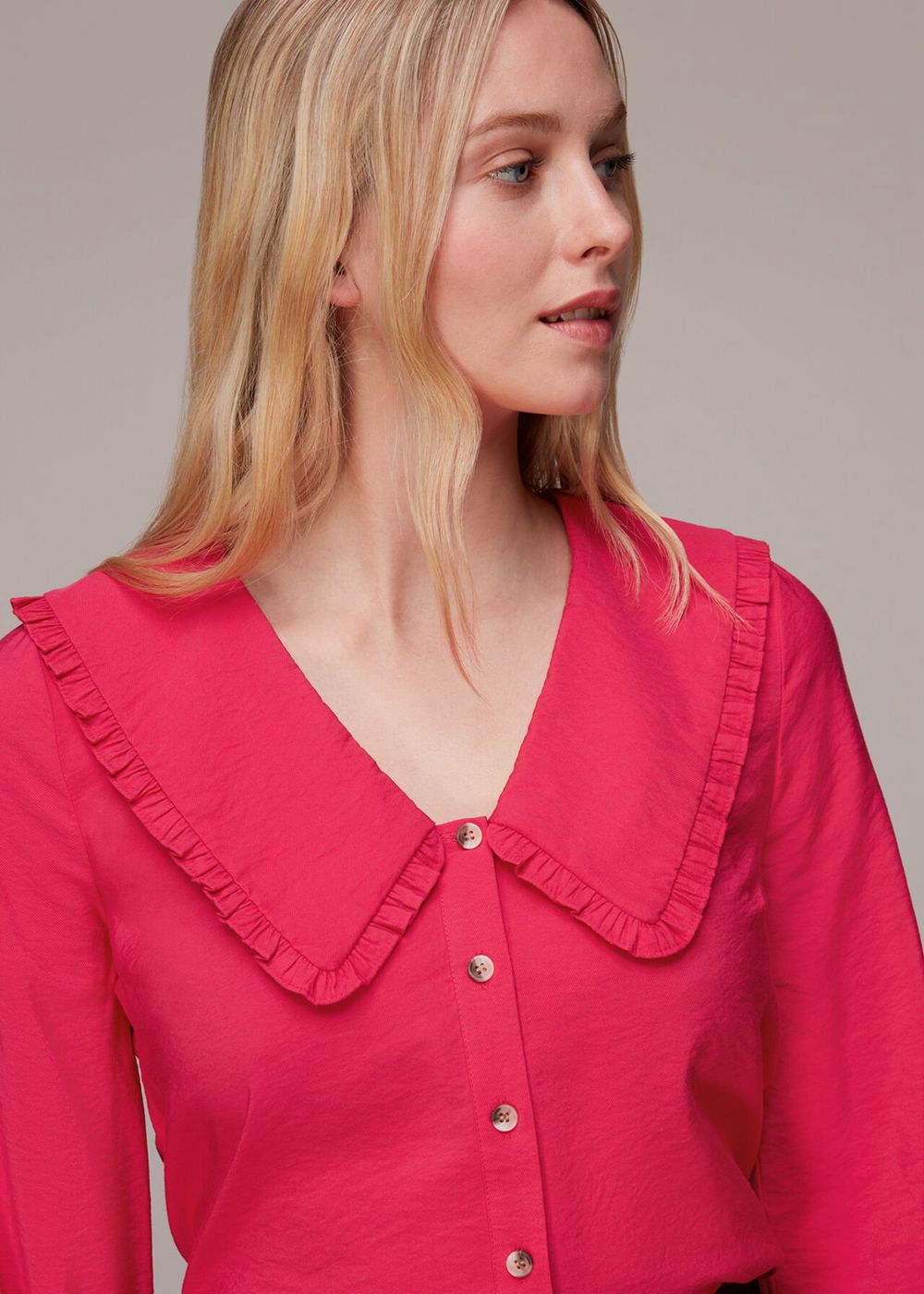 Whistles Oversized Collar Top Pink | US-78450LTWR