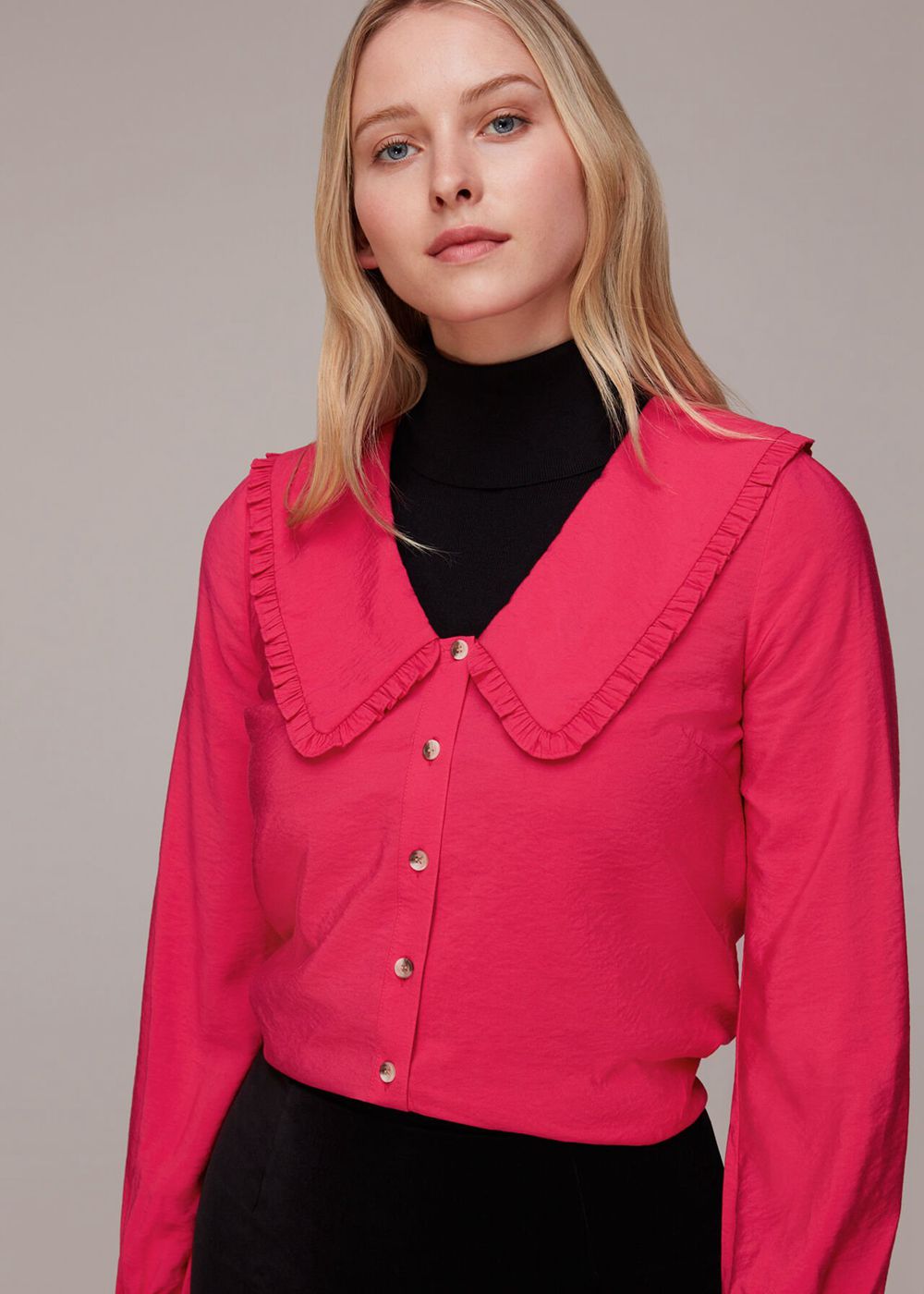 Whistles Oversized Collar Top Pink | US-78450LTWR