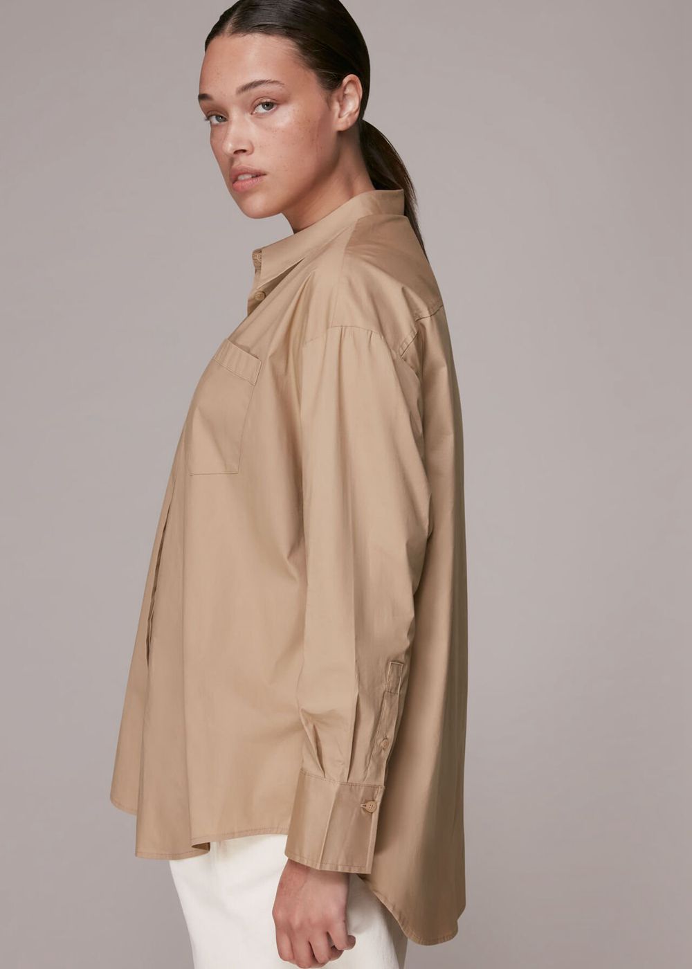 Whistles Oversized Shirts Beige | US-34167HRSE