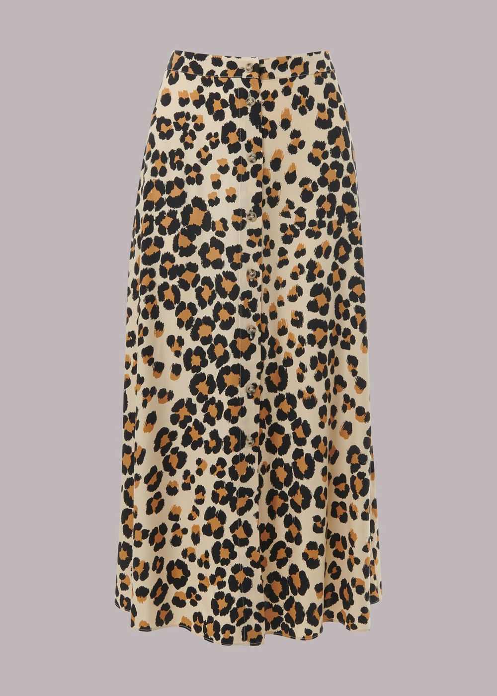 Whistles Painted Leopard Button Skirts Leopard | US-57016TLWF