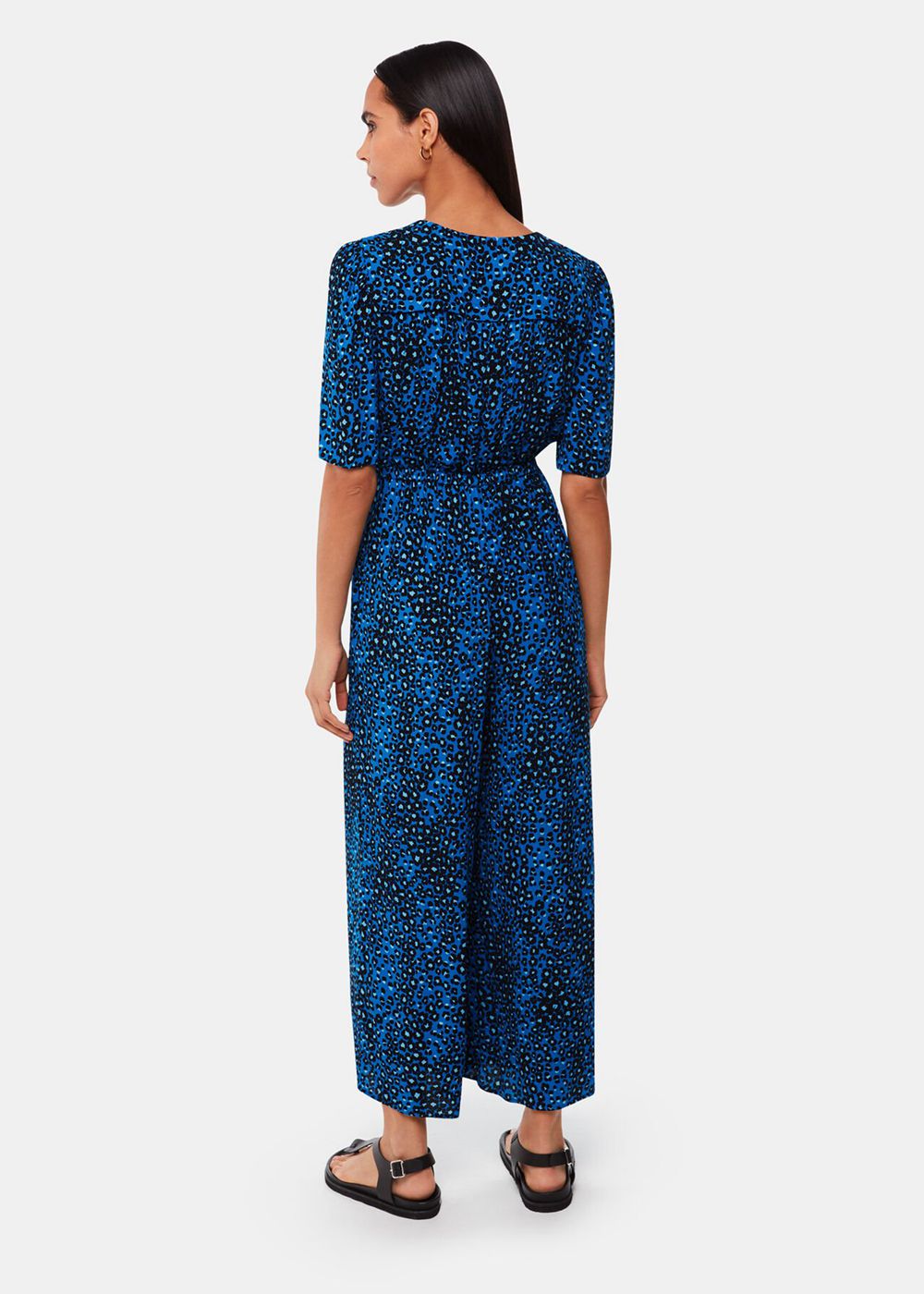 Whistles Painted Leopard Jumpsuit Blue / Multicolor | US-60983OKTU