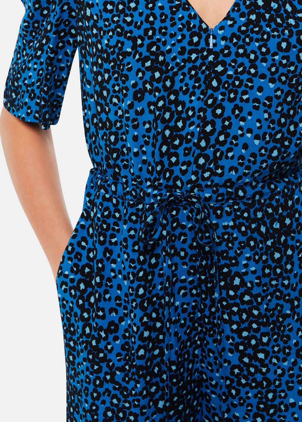 Whistles Painted Leopard Jumpsuit Blue / Multicolor | US-60983OKTU