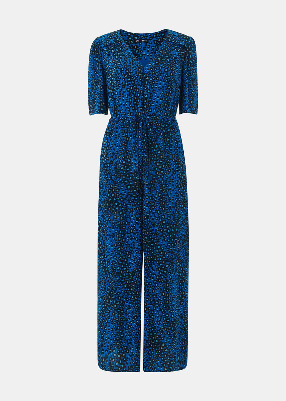 Whistles Painted Leopard Jumpsuit Blue / Multicolor | US-60983OKTU