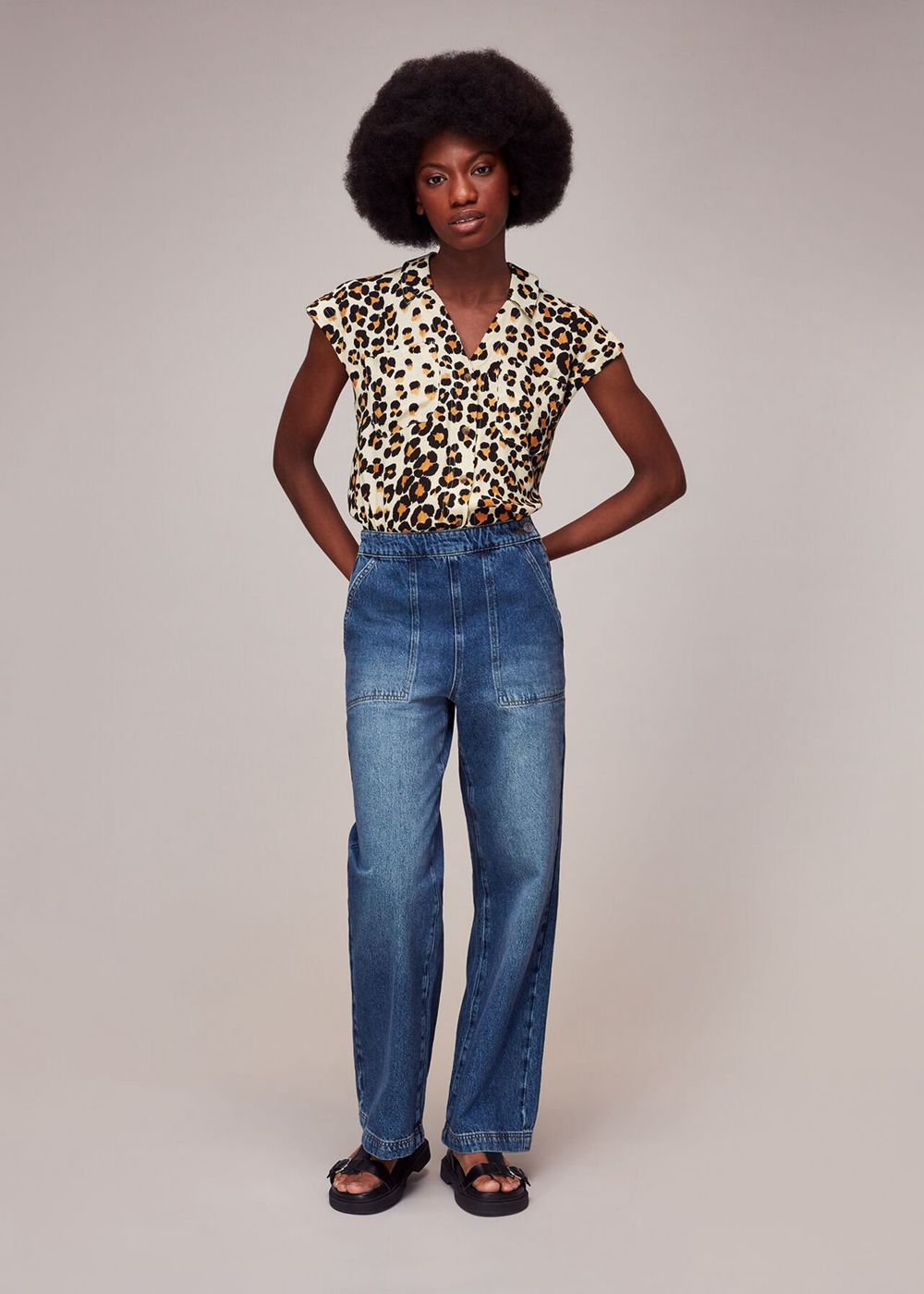 Whistles Painted Leopard Print Shirts Leopard | US-42180RTVD