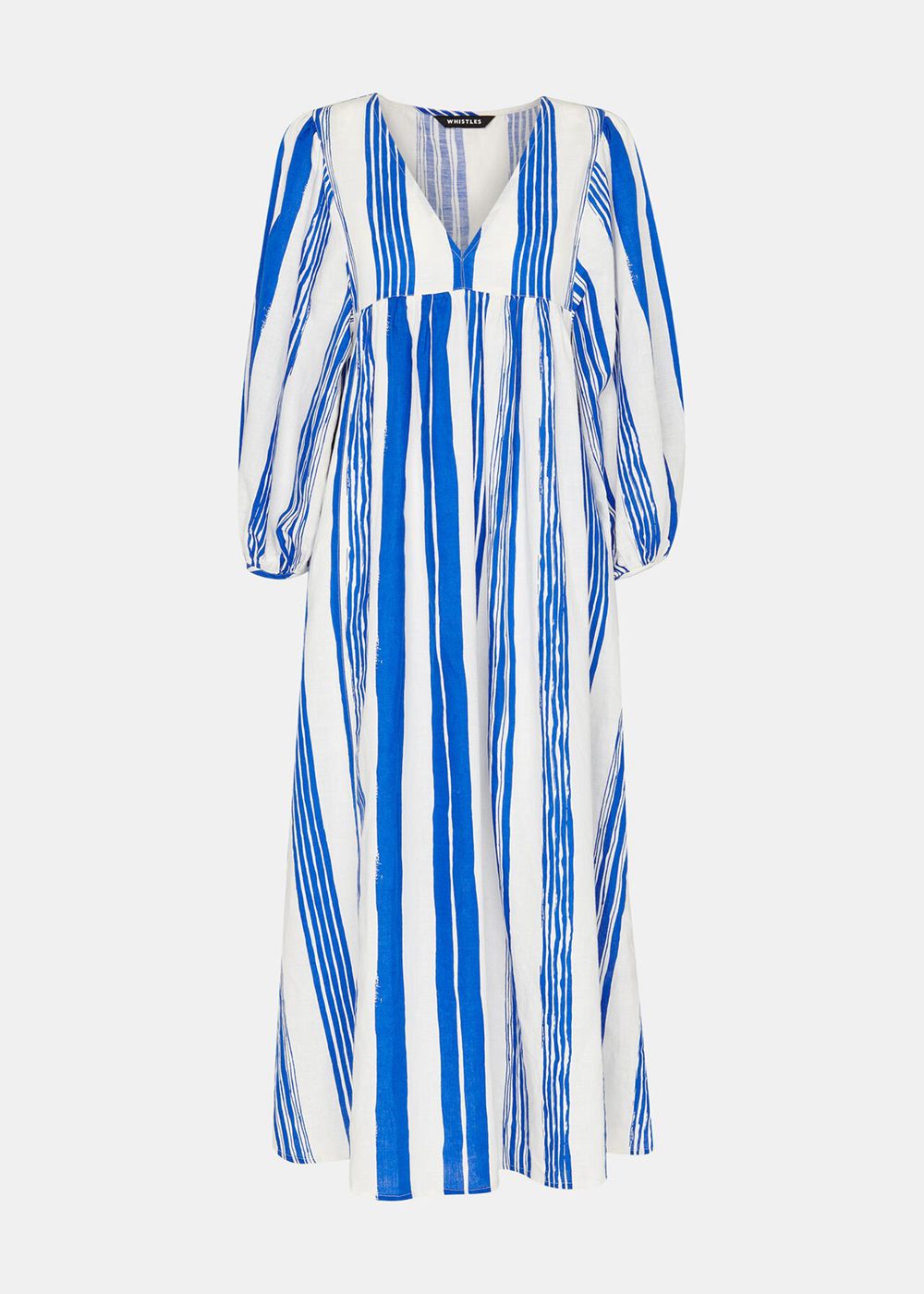 Whistles Painted Stripe Gloria Dress Blue / White | US-60892XVAW