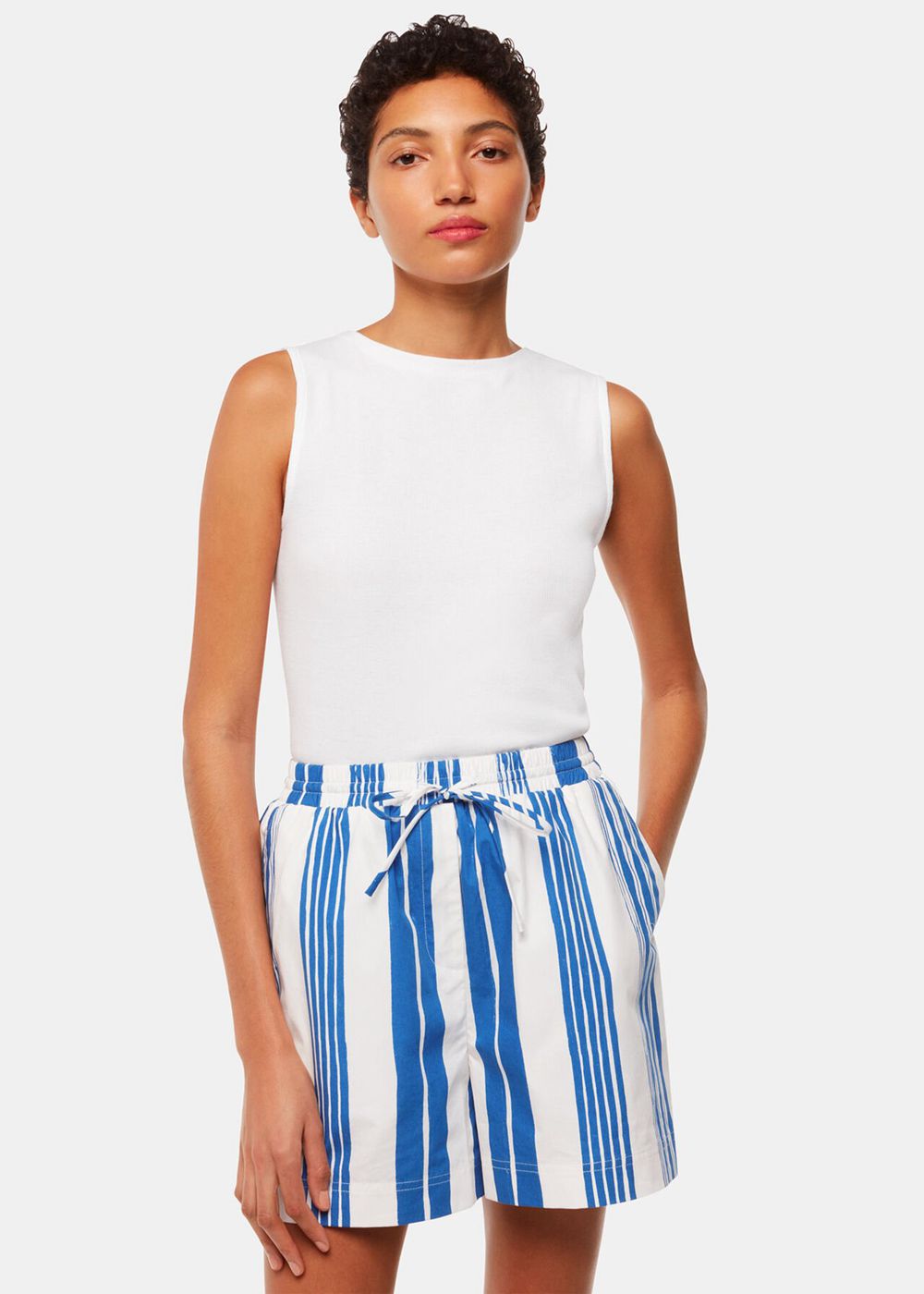 Whistles Painted Stripes Shorts Blue / Multicolor | US-42175WENZ