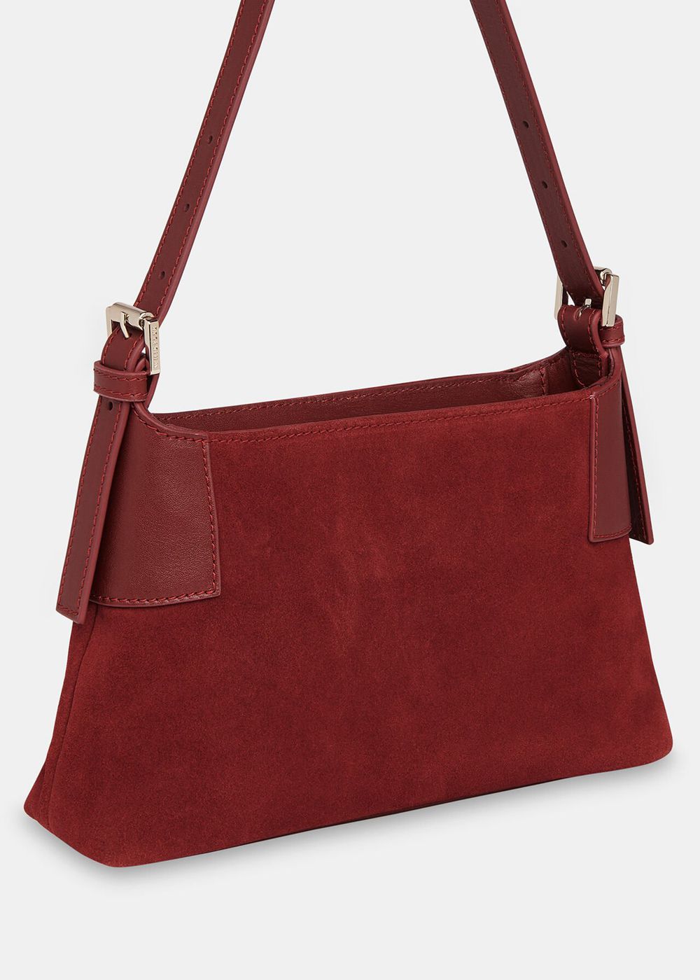 Whistles Paloma Small Suede Handbag Dark Red | US-84596DCOP