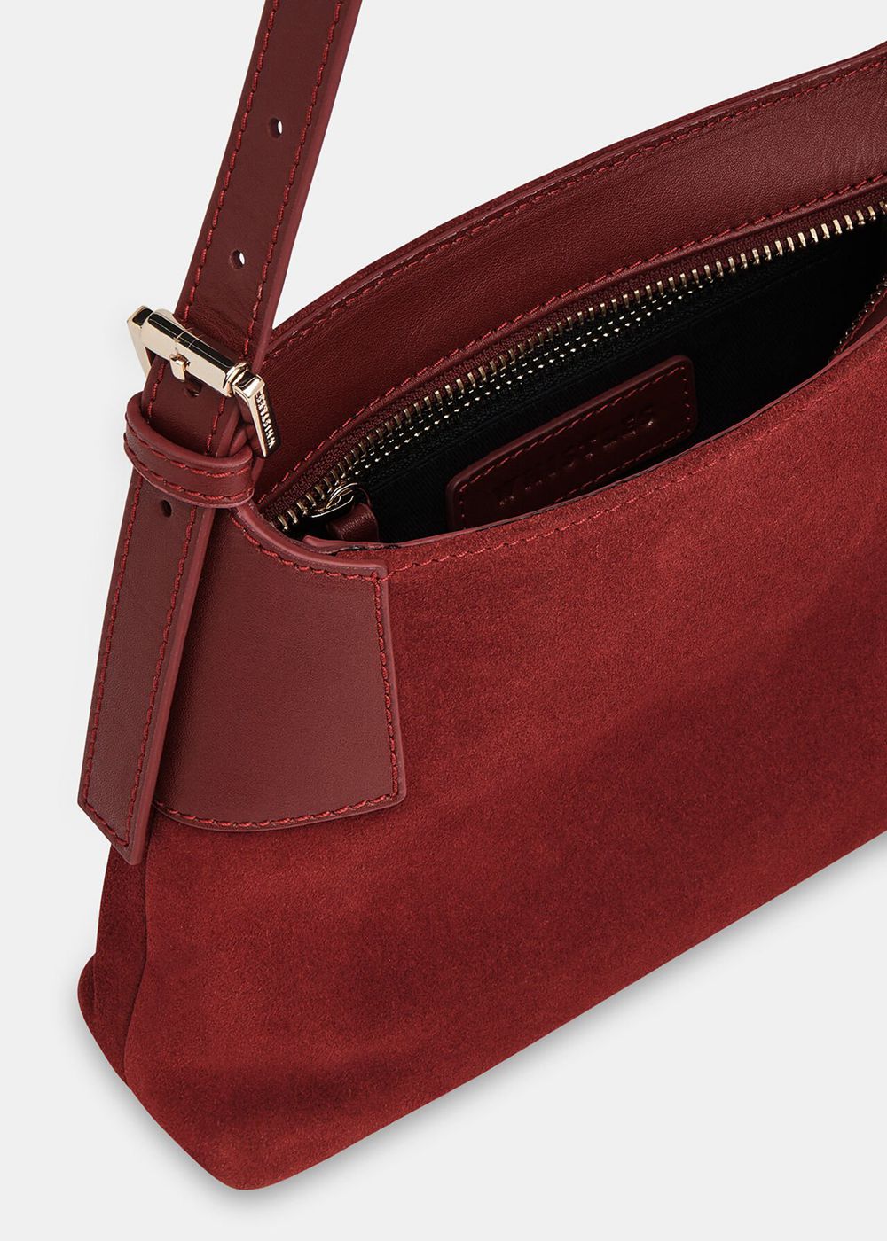 Whistles Paloma Small Suede Handbag Dark Red | US-84596DCOP