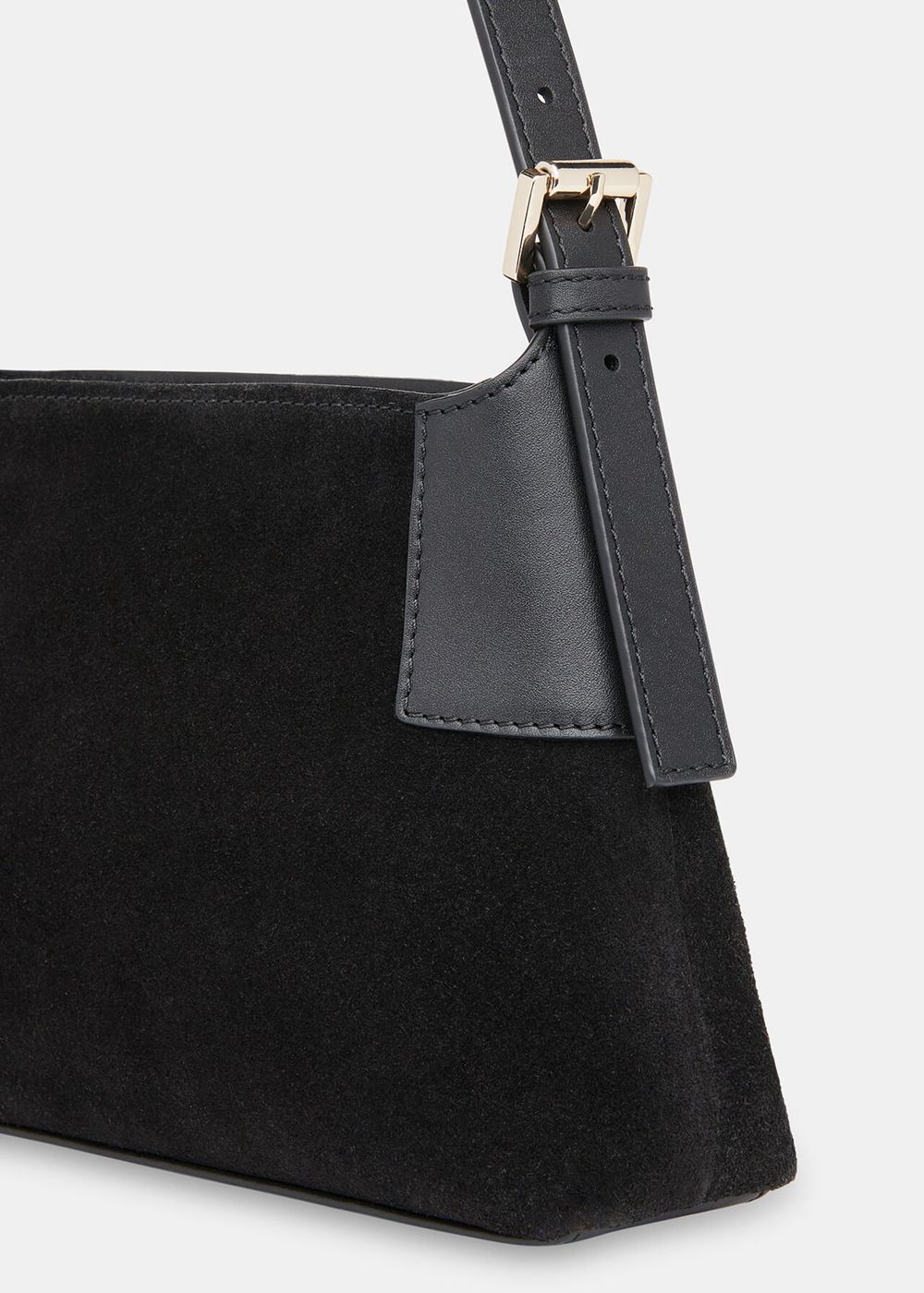 Whistles Paloma Small Suede Shoulder Bags Black | US-35418UKEV