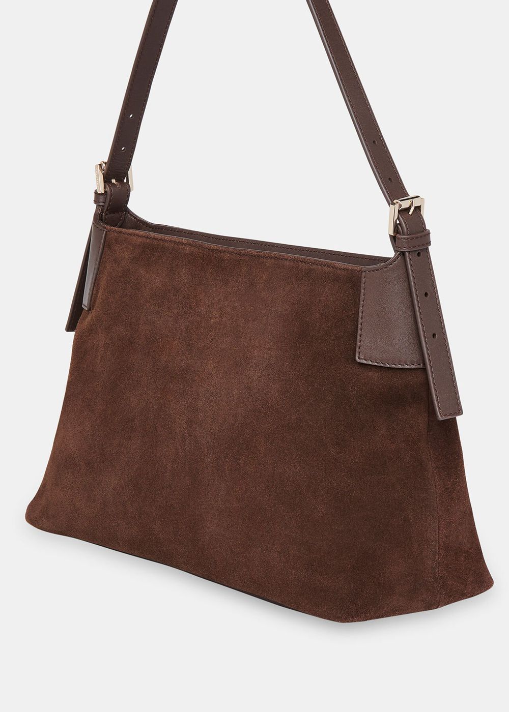 Whistles Paloma Suede Shoulder Bags Chocolate | US-72086OHYV