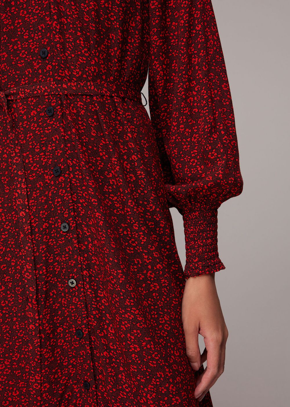 Whistles Pansy Dot Shirt Dress Red / Multicolor | US-57104CZOK