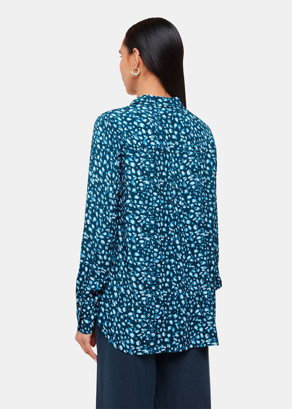 Whistles Pastel Leopard Print Shirts Turquoise / Multicolor | US-87014NWAL