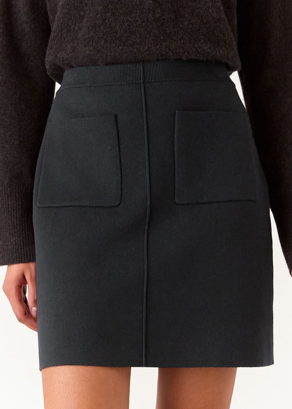 Whistles Patch Pocket Knitted Skirts Black | US-18206EYMT