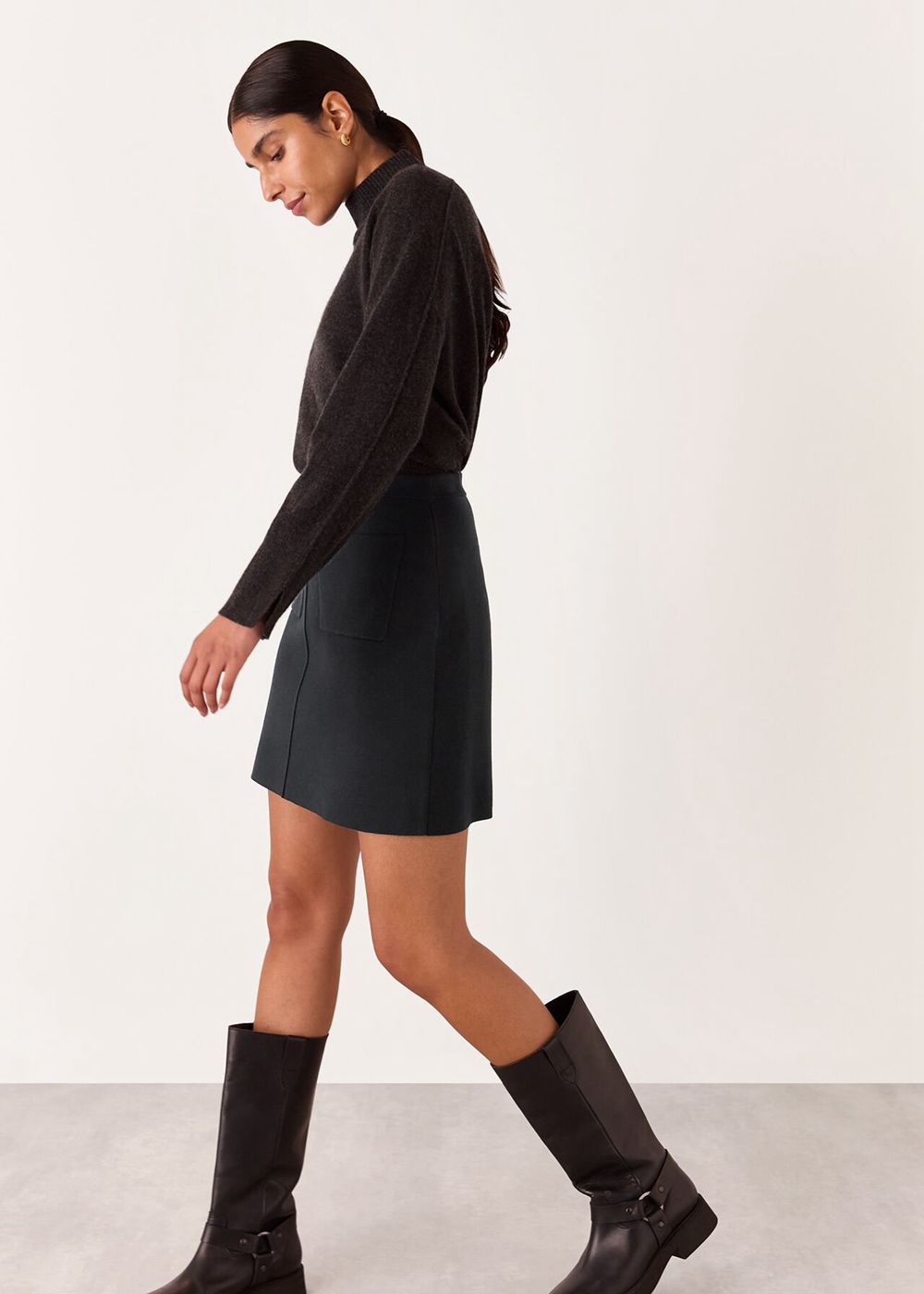 Whistles Patch Pocket Knitted Skirts Black | US-18206EYMT