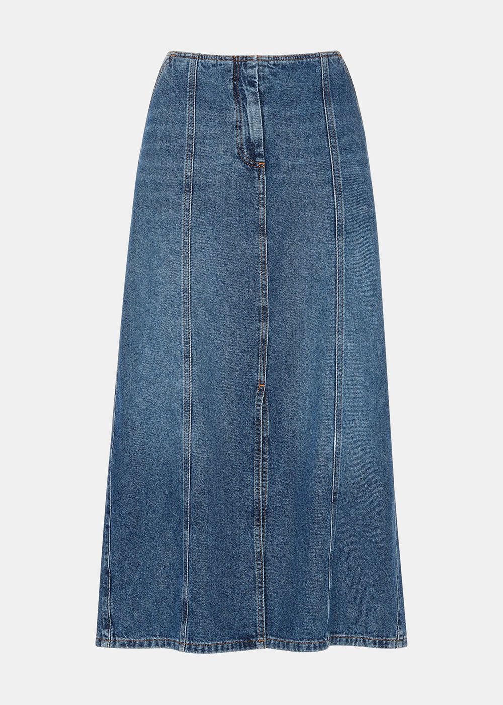 Whistles Patchwork Denim Midi Skirts Blue | US-97154HALX