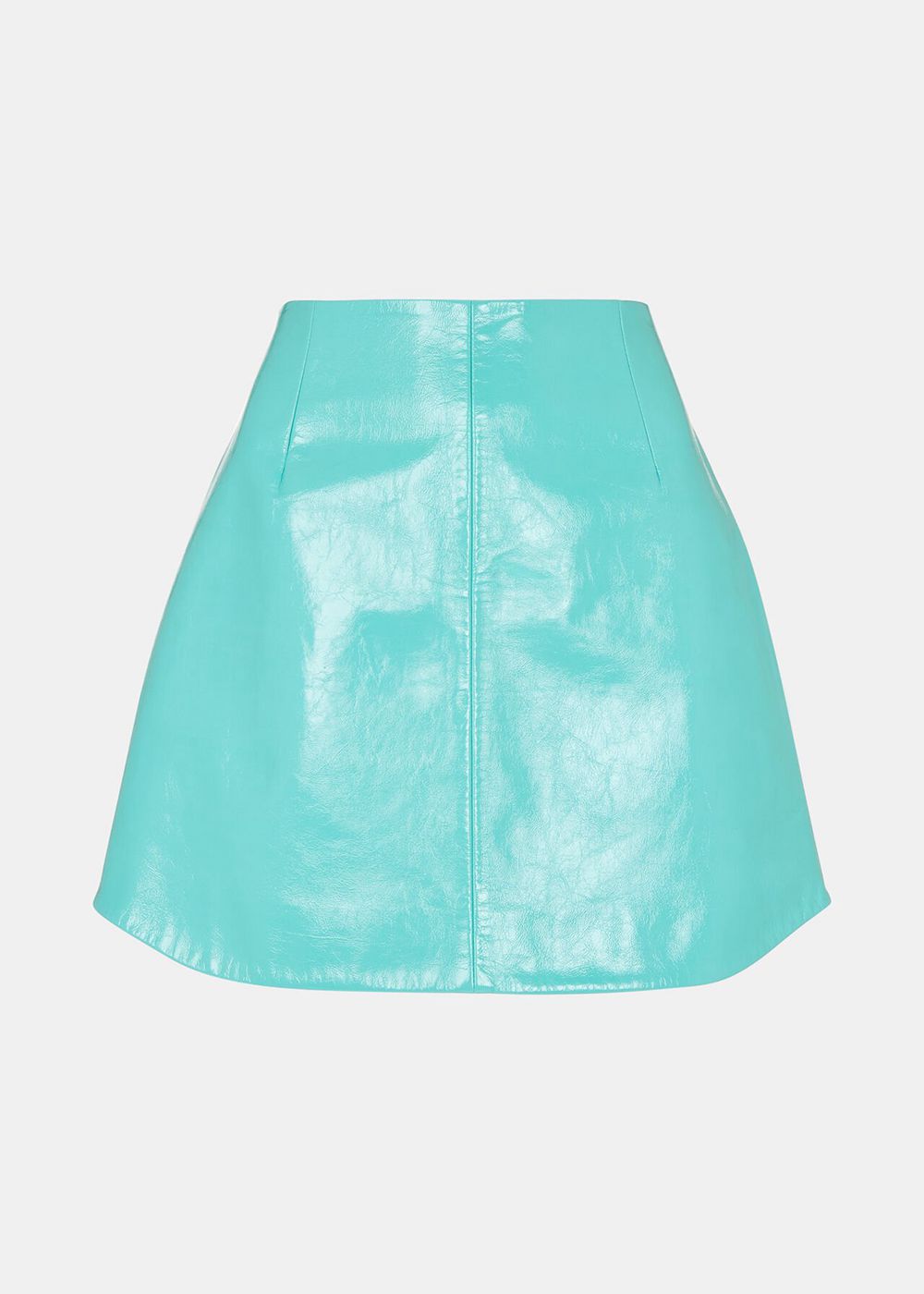 Whistles Patent Leather Mini Skirts Turquoise | US-60783ZAQE