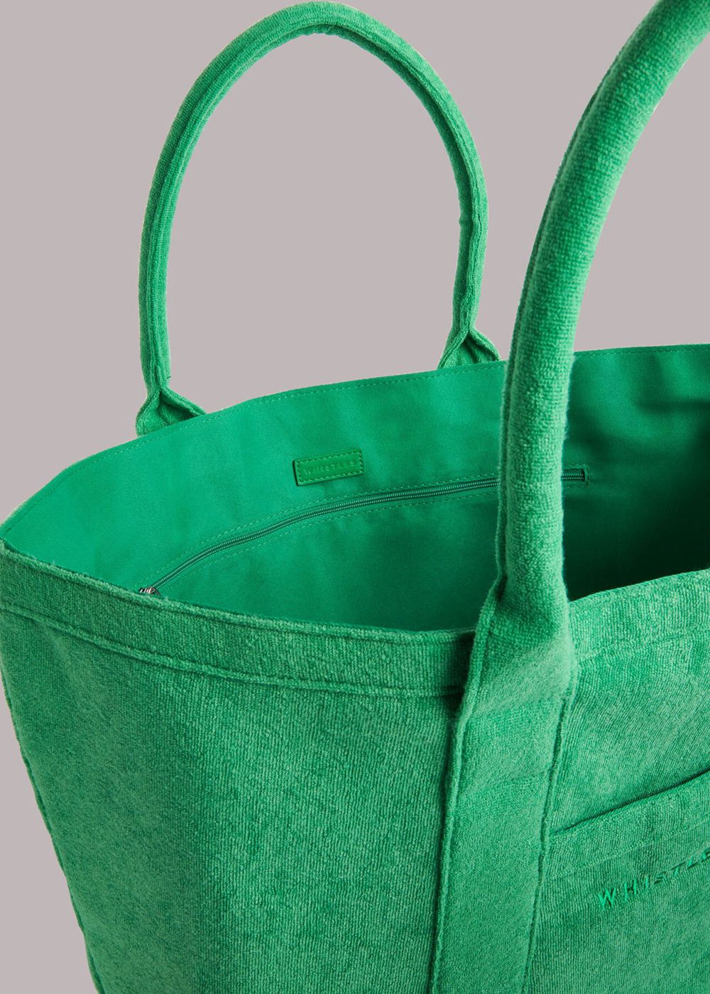 Whistles Penny Oversized Towelling Tote Bags Green | US-97041LRYS