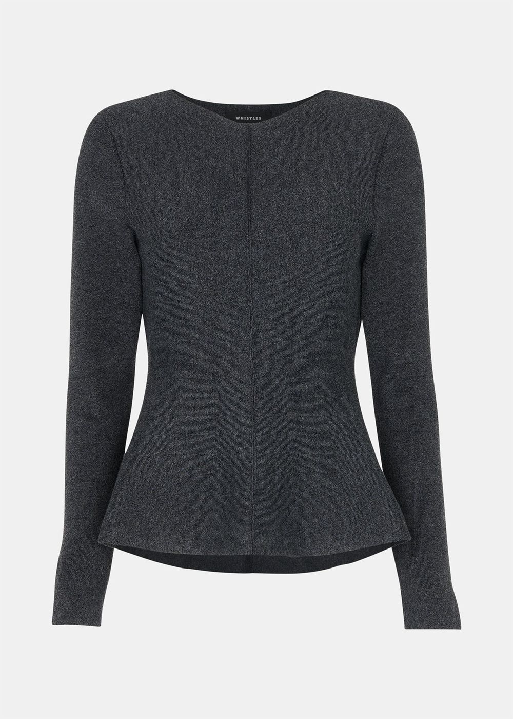 Whistles Peplum Detail Knitwear Dark Grey | US-83174CDXU