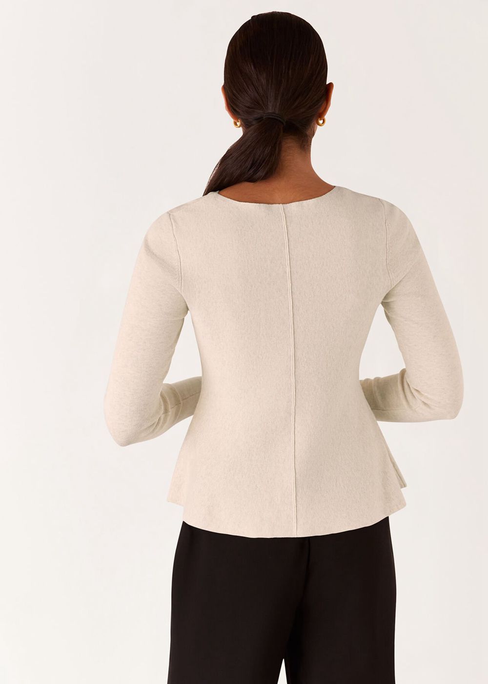 Whistles Peplum Detail Knitwear Neutral | US-35678LUQN