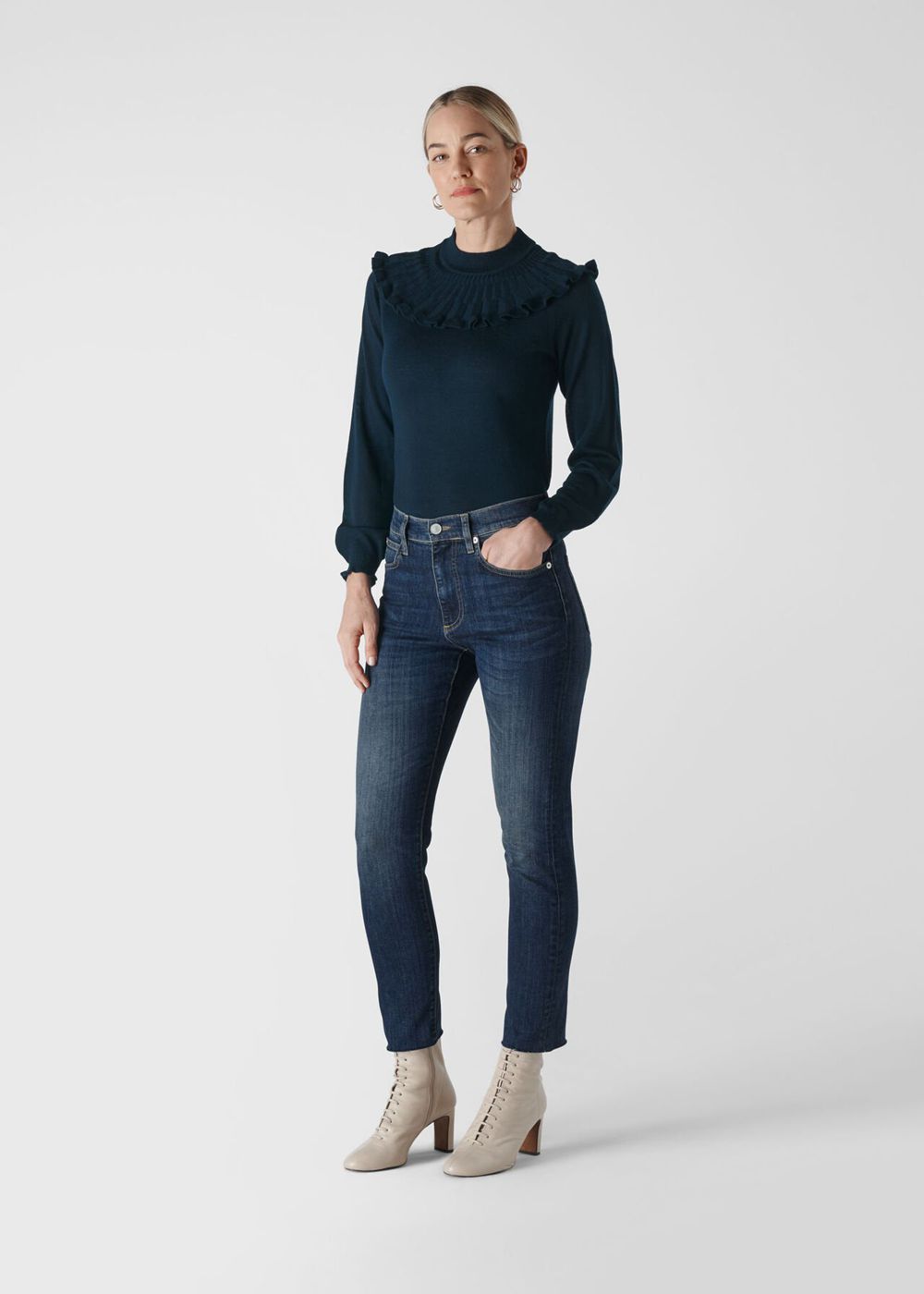 Whistles Perfect Slim Leg Jeans Blue | US-12705LHBE