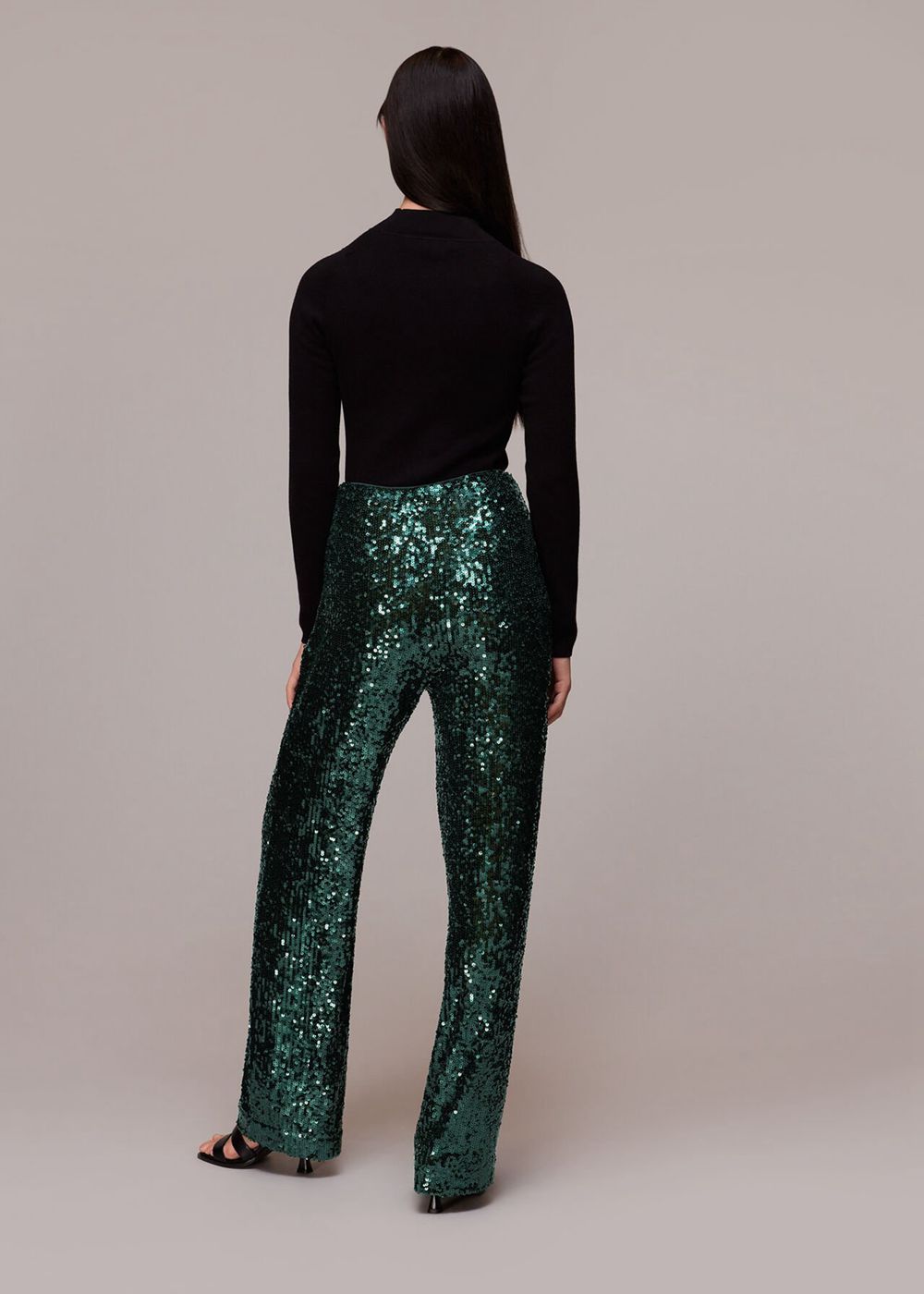 Whistles Petra Sequin Pants Dark Green | US-95041NDRQ