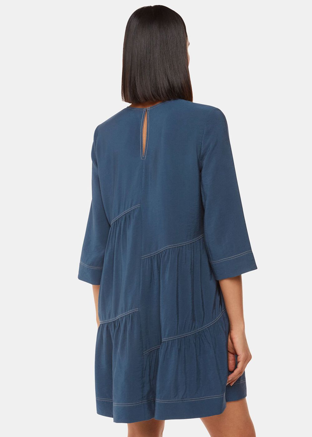 Whistles Phoebe Seam Trapeze Dress Blue | US-61479DWLE