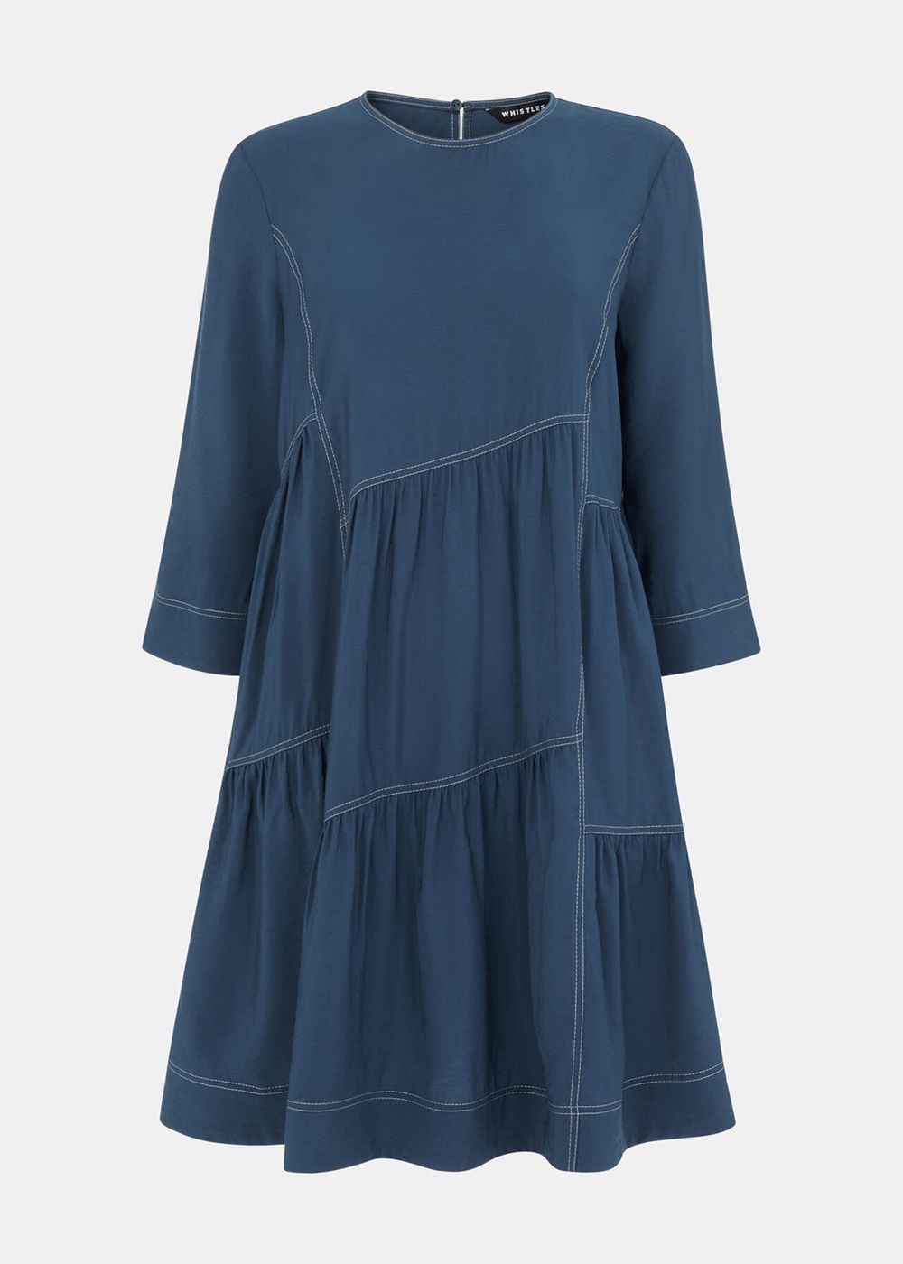 Whistles Phoebe Seam Trapeze Dress Blue | US-61479DWLE