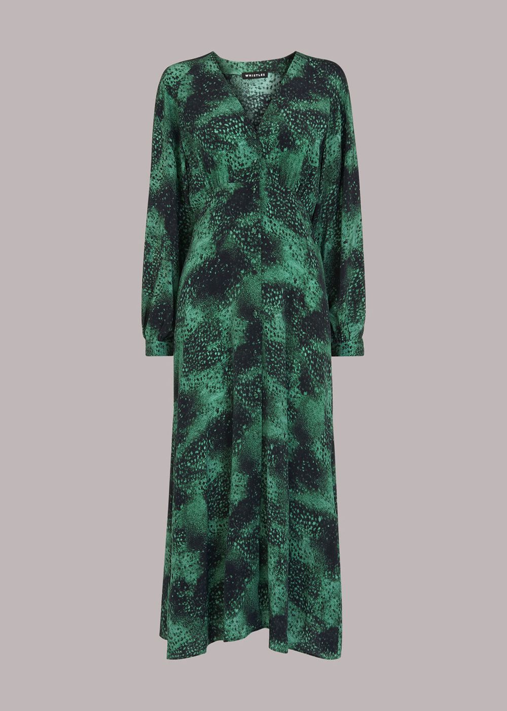 Whistles Photographic Animal Silk Dress Green / Multicolor | US-24701SNIP