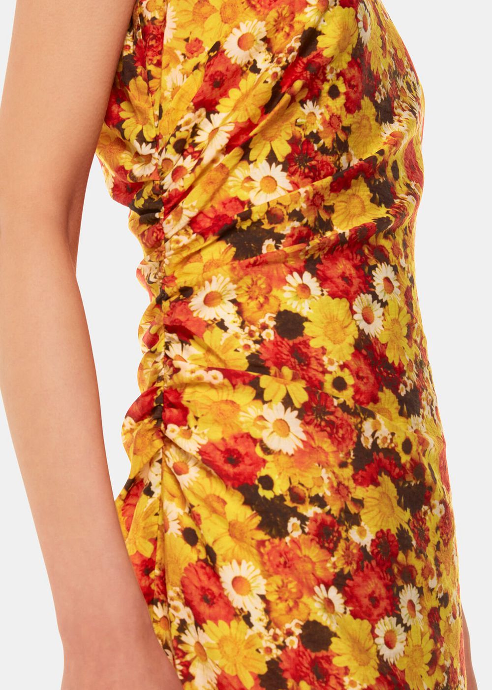 Whistles Photographic Daisy Midi Dress Orange / Multicolor | US-72194DTYL