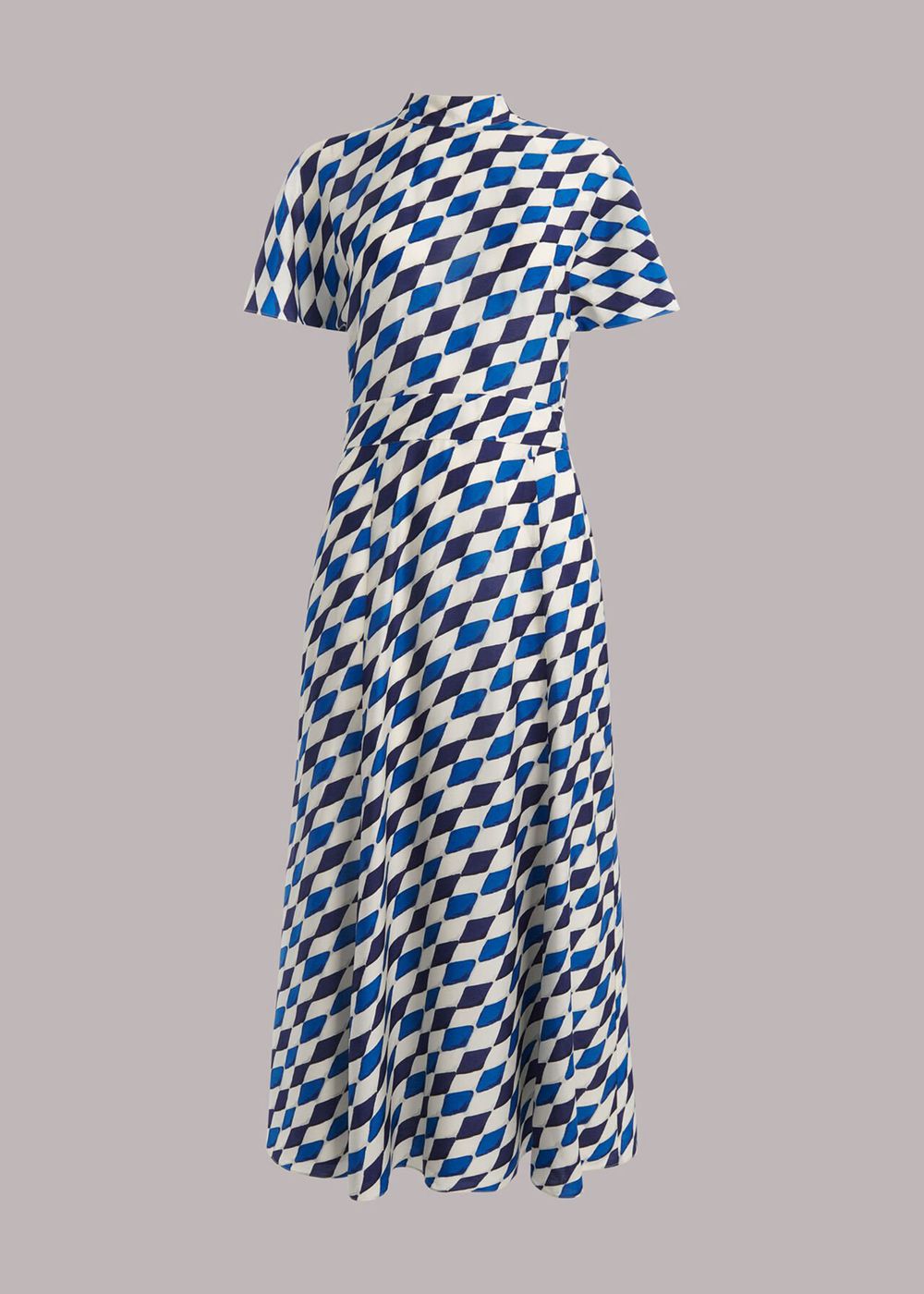 Whistles Pinched Diamond Midi Dress Blue / Multicolor | US-71204DUBF