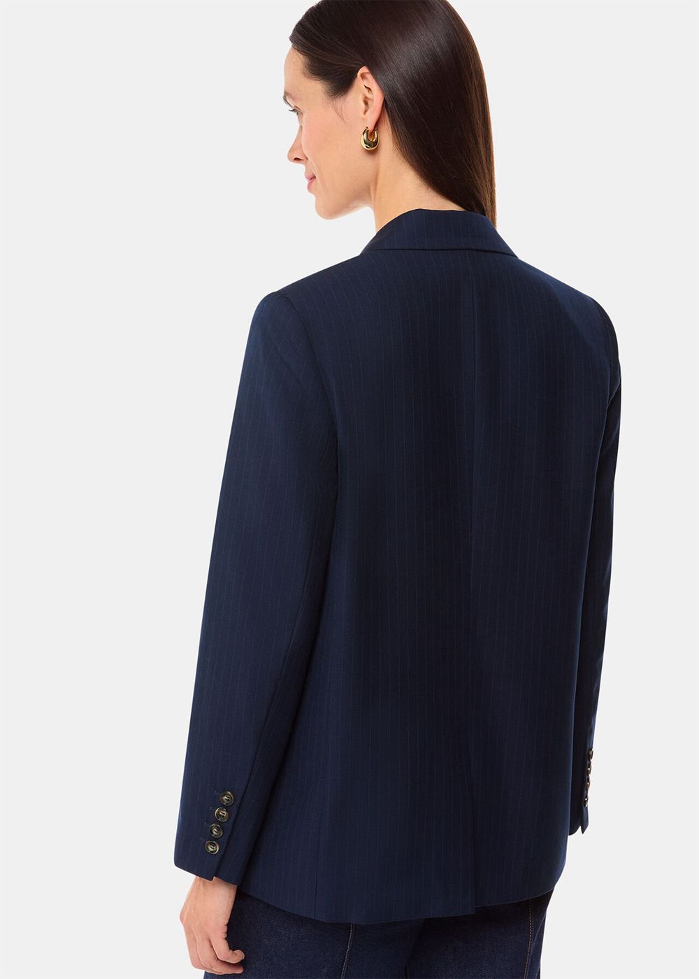 Whistles Pinstripe Blazer Navy / Multicolor | US-13564JBON