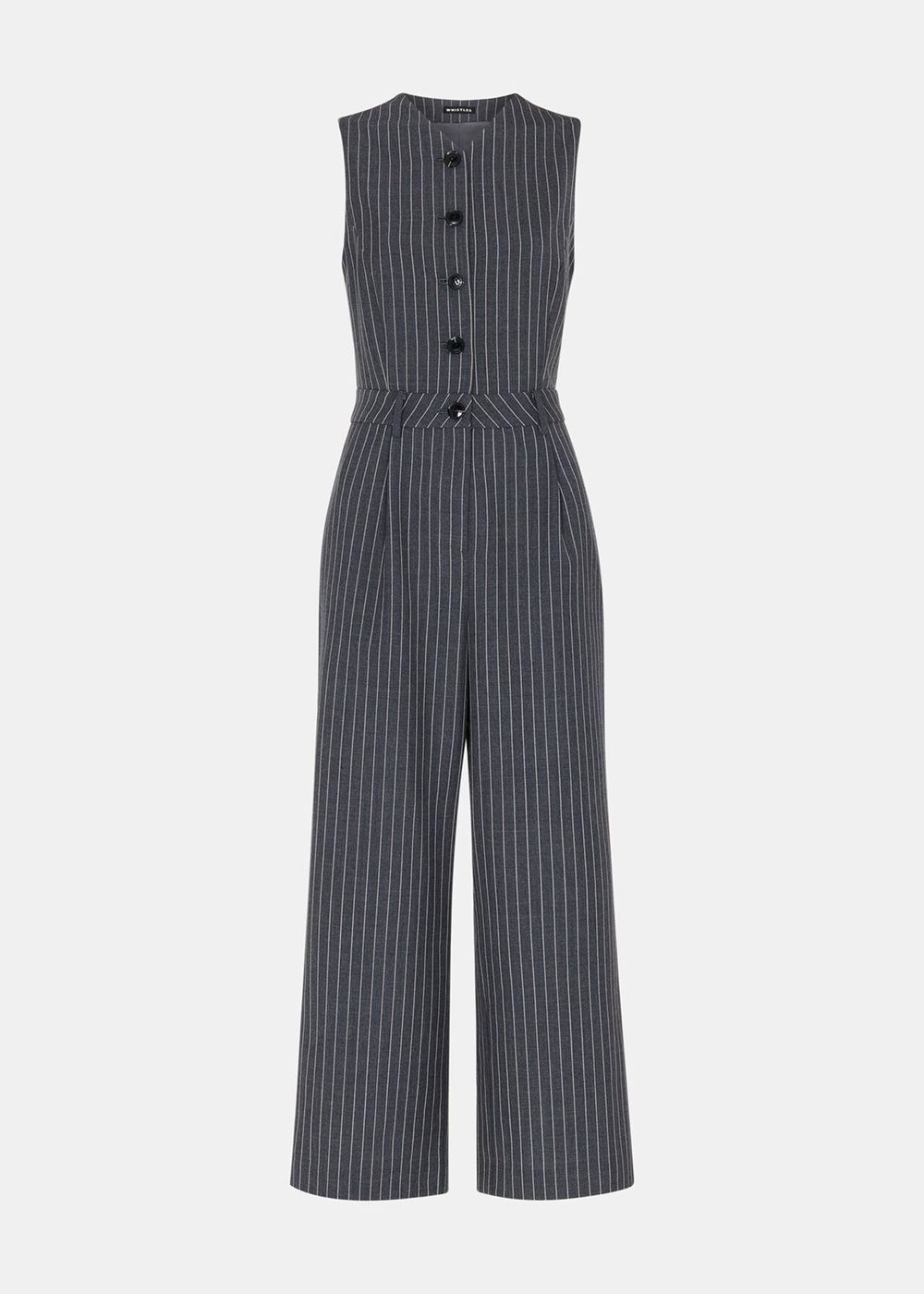 Whistles Pinstripe Jumpsuit Grey / Multicolor | US-97610TXZY