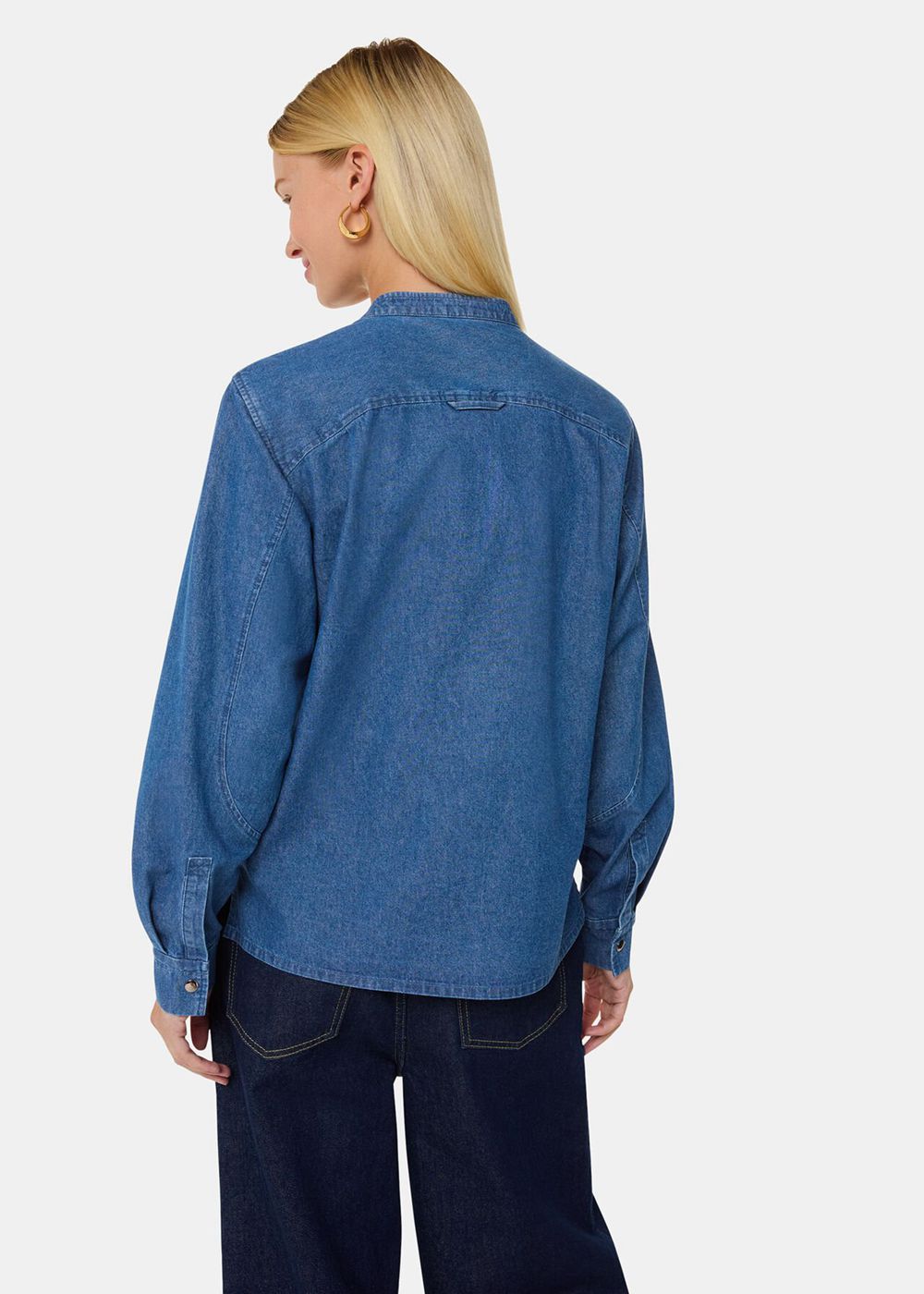 Whistles Pintuck Detail Denim Shirts Blue | US-57034EYHL