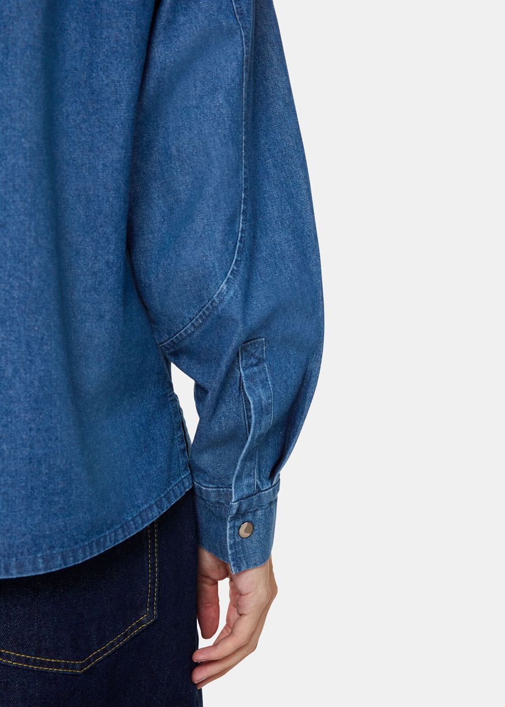 Whistles Pintuck Detail Denim Shirts Blue | US-57034EYHL